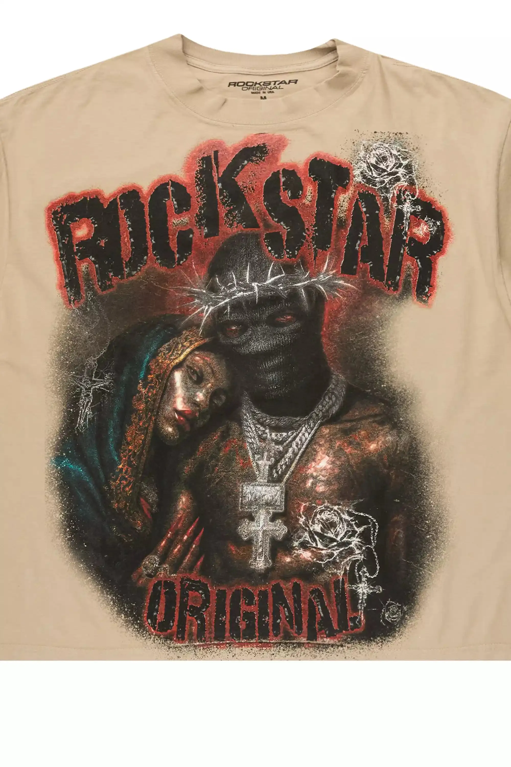 Rhydan Beige/Black Oversized Graphic T-Shirt sold by Rockstar Original product image thumbnail 2