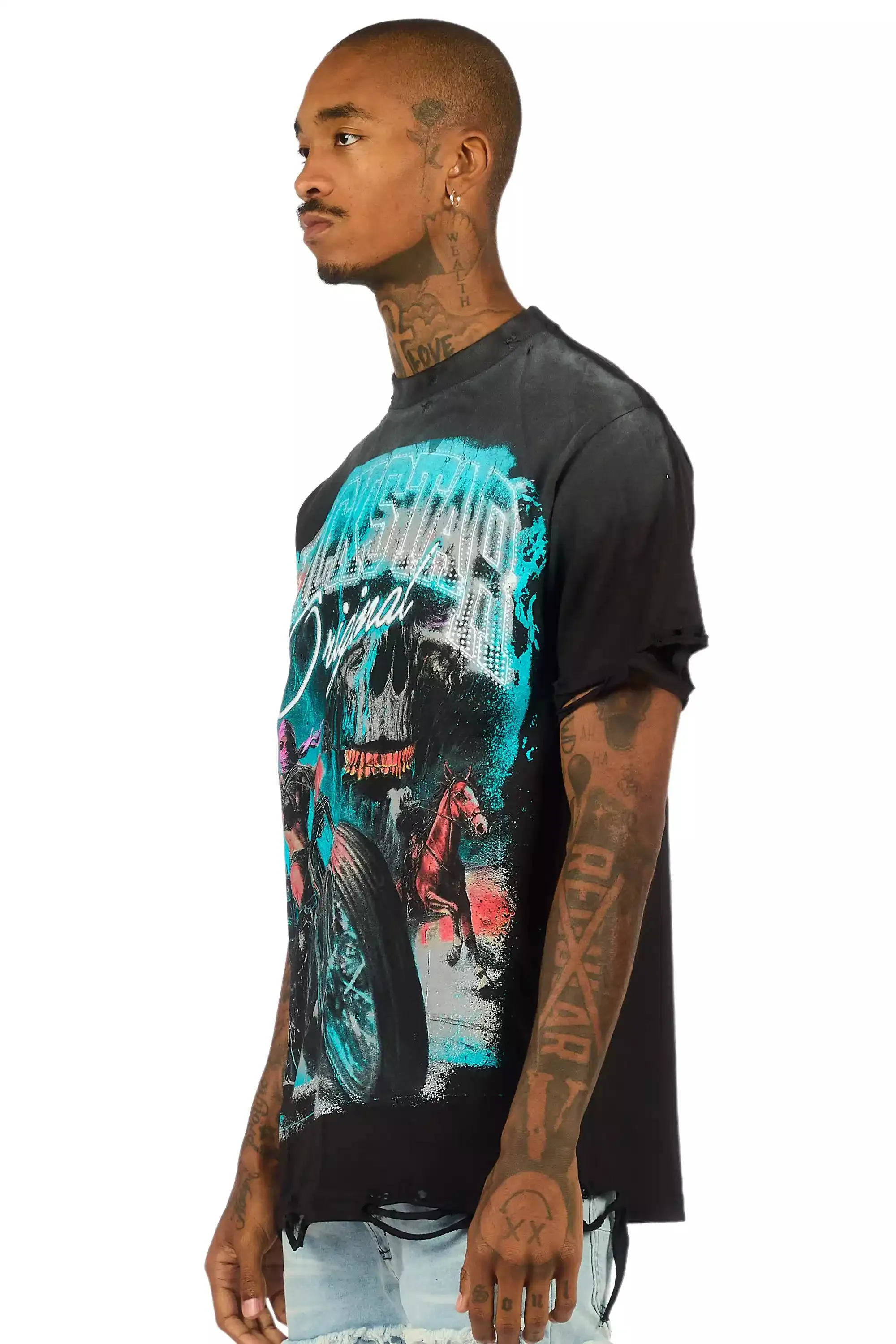 Trezion Black/Multi Oversized Graphic T-Shirt sold by Rockstar Original product image thumbnail 4