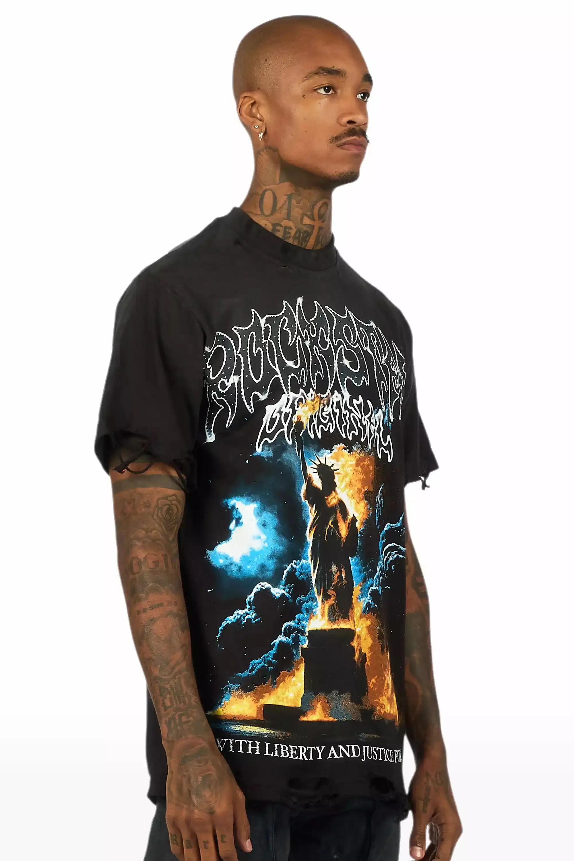 Liberta Black/Multi Oversized Graphic T-Shirt sold by Rockstar Original product image thumbnail 3