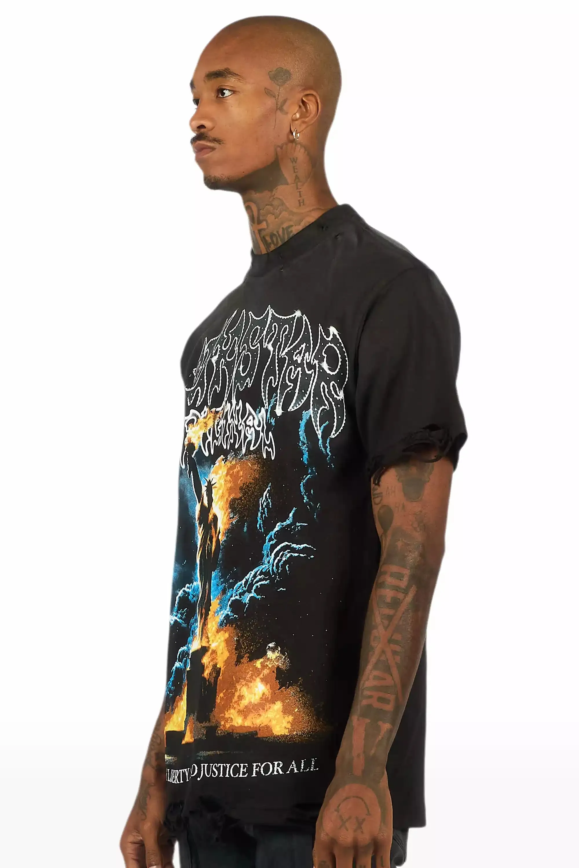 Liberta Black/Multi Oversized Graphic T-Shirt sold by Rockstar Original product image thumbnail 4