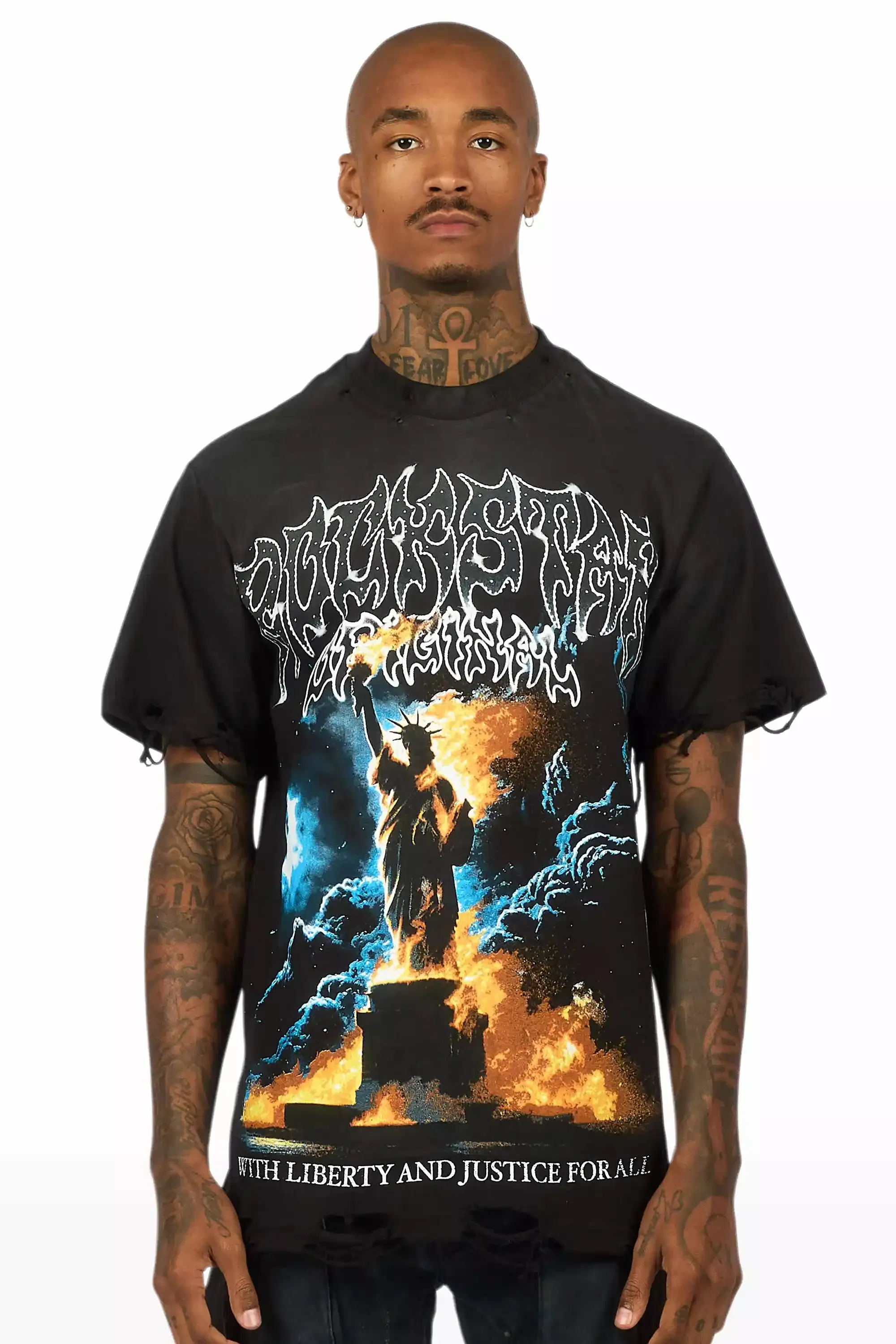 Liberta Black/Multi Oversized Graphic T-Shirt sold by Rockstar Original