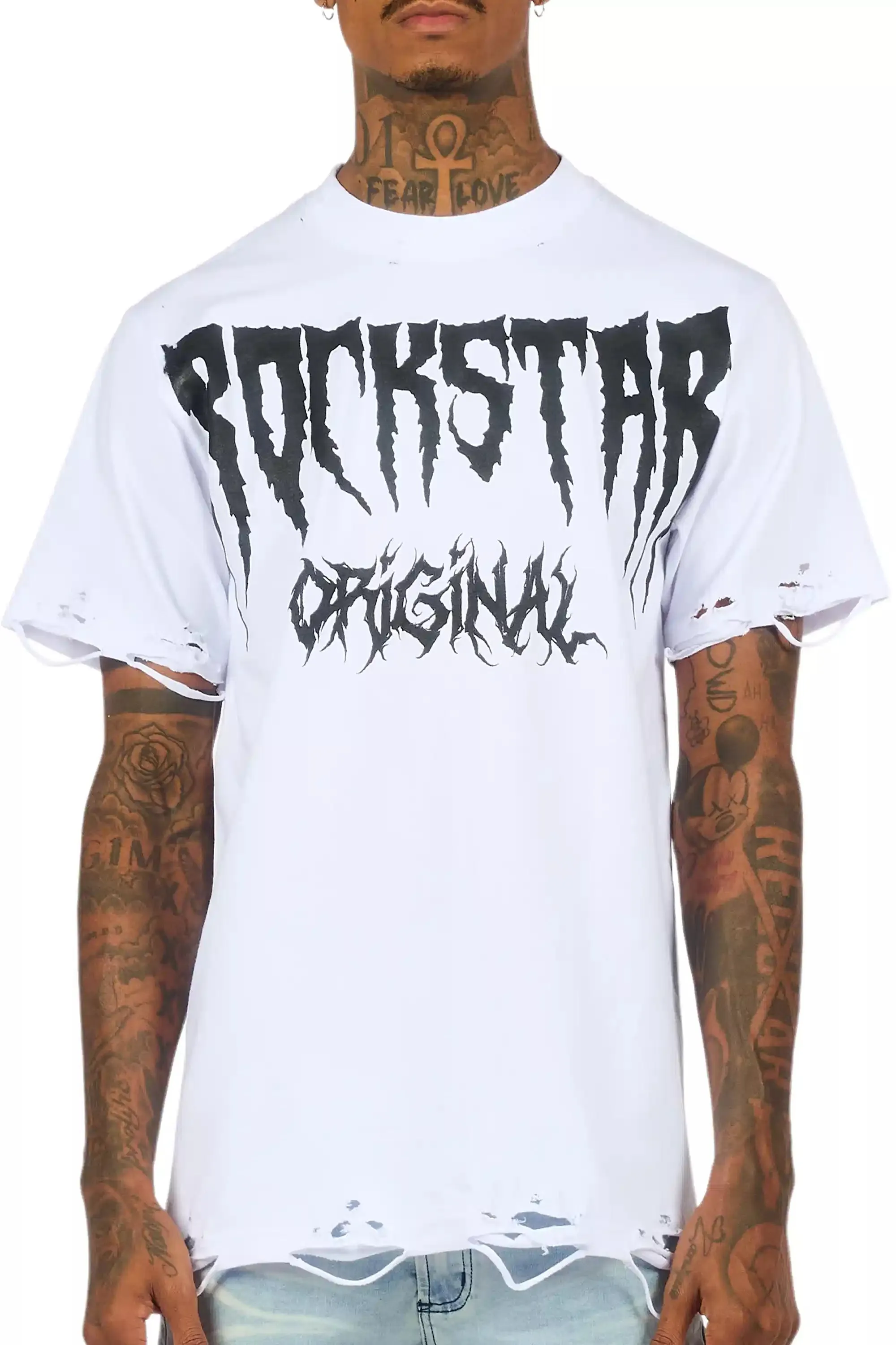 Andros White/Black Oversized Graphic T-Shirt sold by Rockstar Original product image thumbnail 5