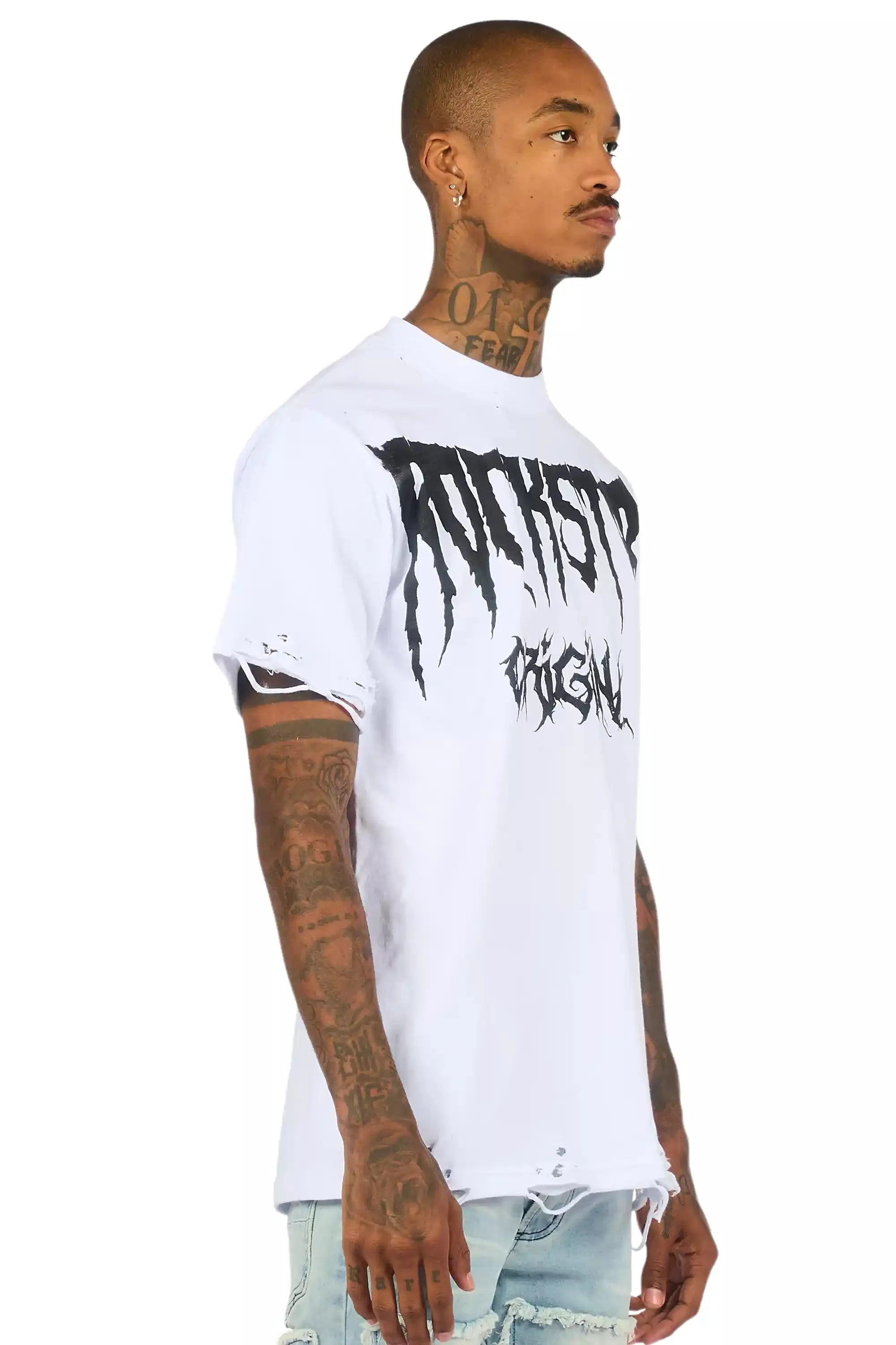 Andros White/Black Oversized Graphic T-Shirt sold by Rockstar Original product image thumbnail 3