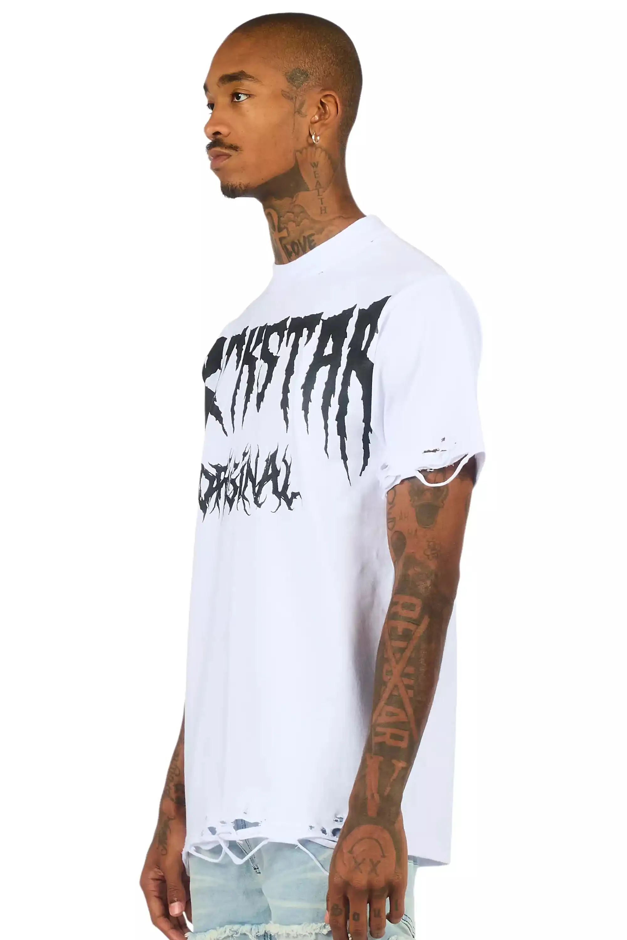 Andros White/Black Oversized Graphic T-Shirt sold by Rockstar Original product image thumbnail 4