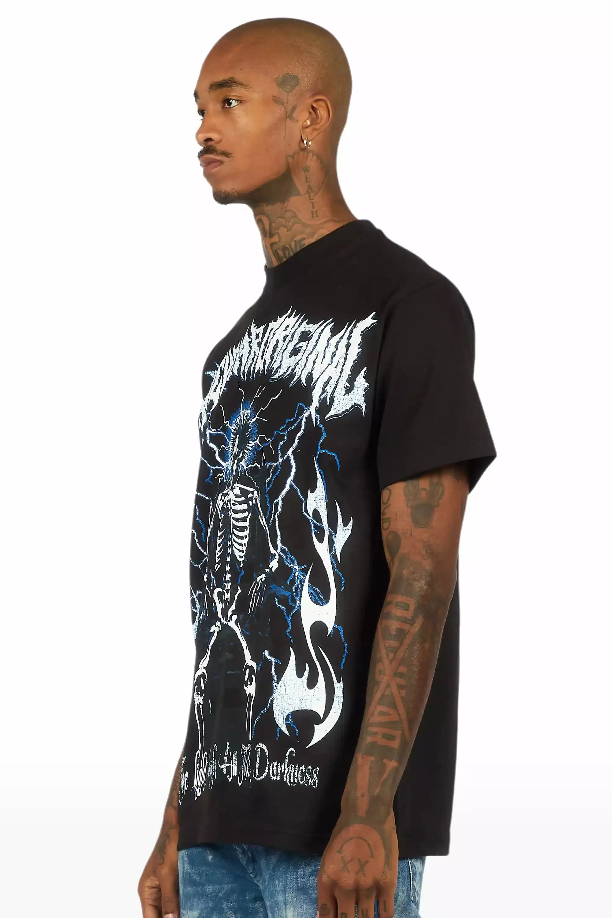 Deathrow Black Oversized Graphic T-Shirt sold by Rockstar Original product image thumbnail 4
