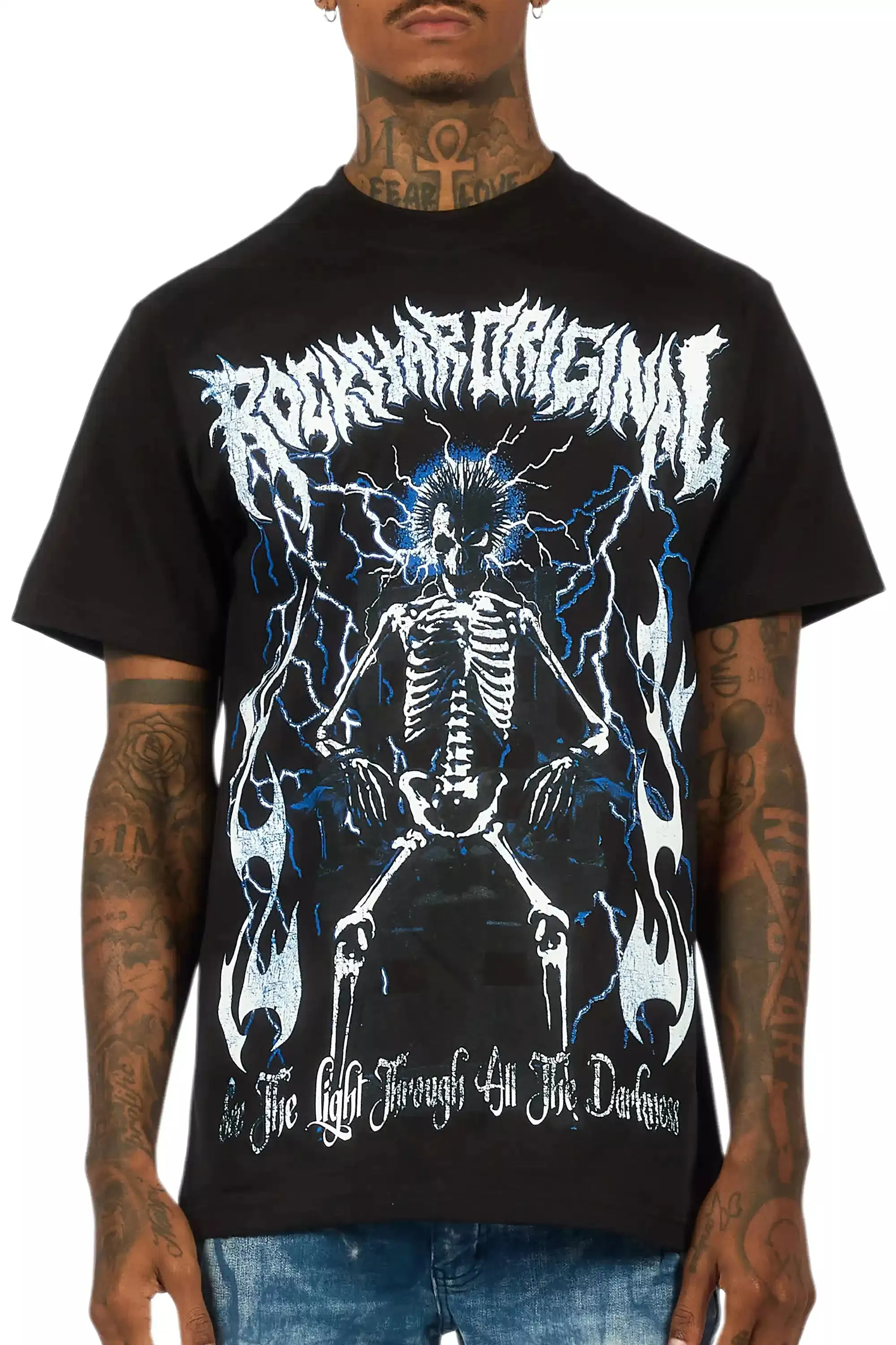 Deathrow Black Oversized Graphic T-Shirt sold by Rockstar Original product image thumbnail 5
