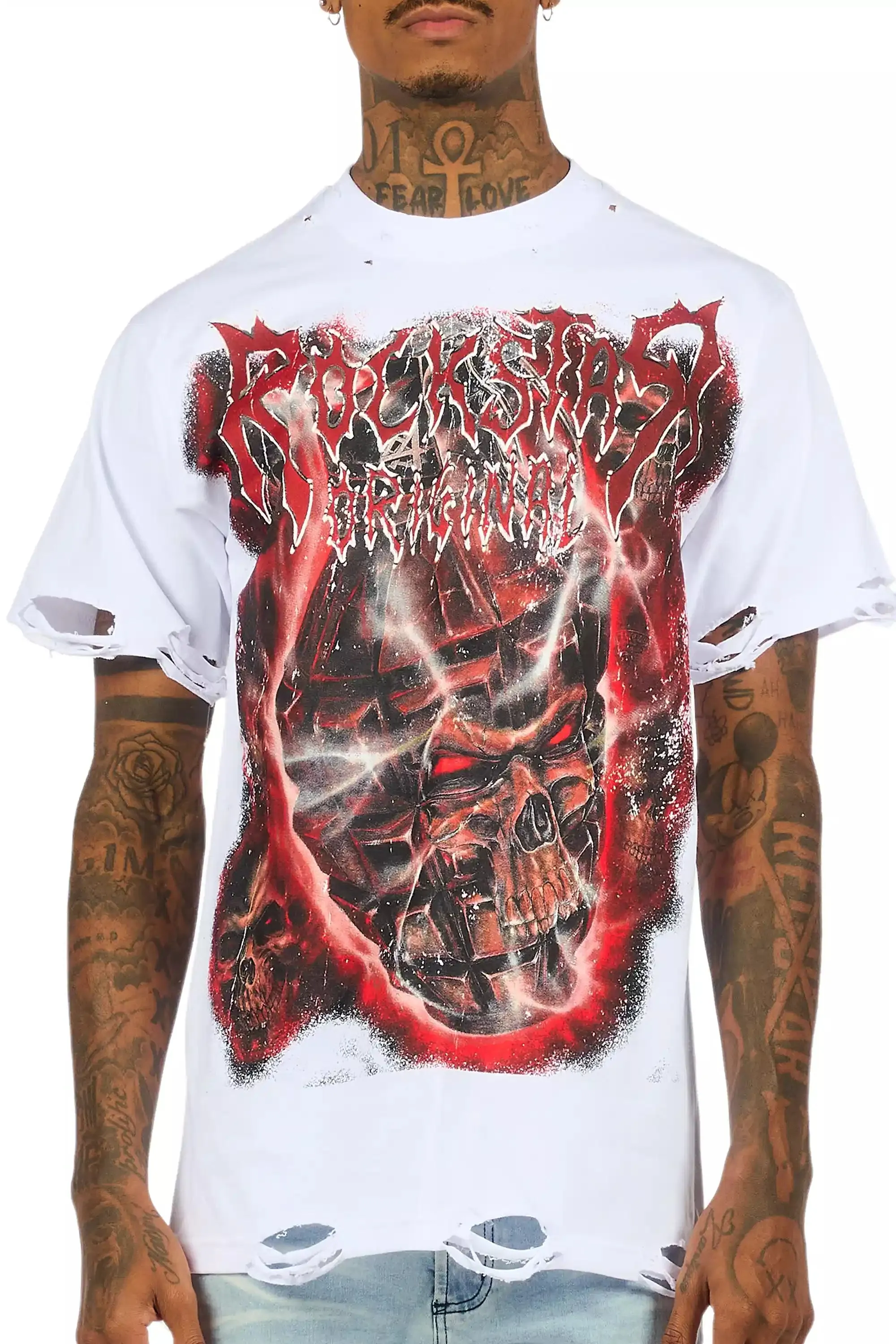 Torrez White/Multi Oversized Graphic T-Shirt sold by Rockstar Original product image thumbnail 5