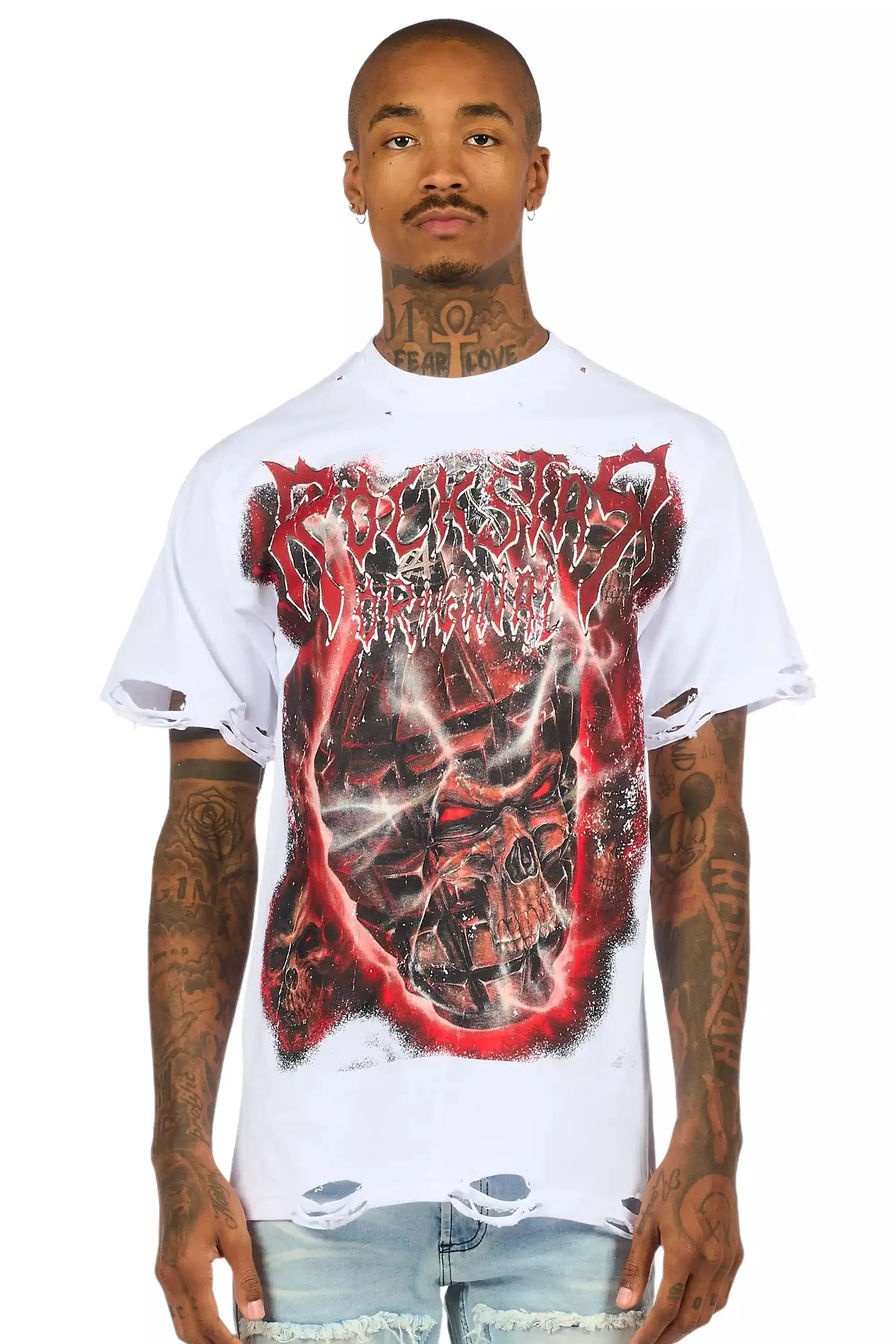 Torrez White/Multi Oversized Graphic T-Shirt sold by Rockstar Original