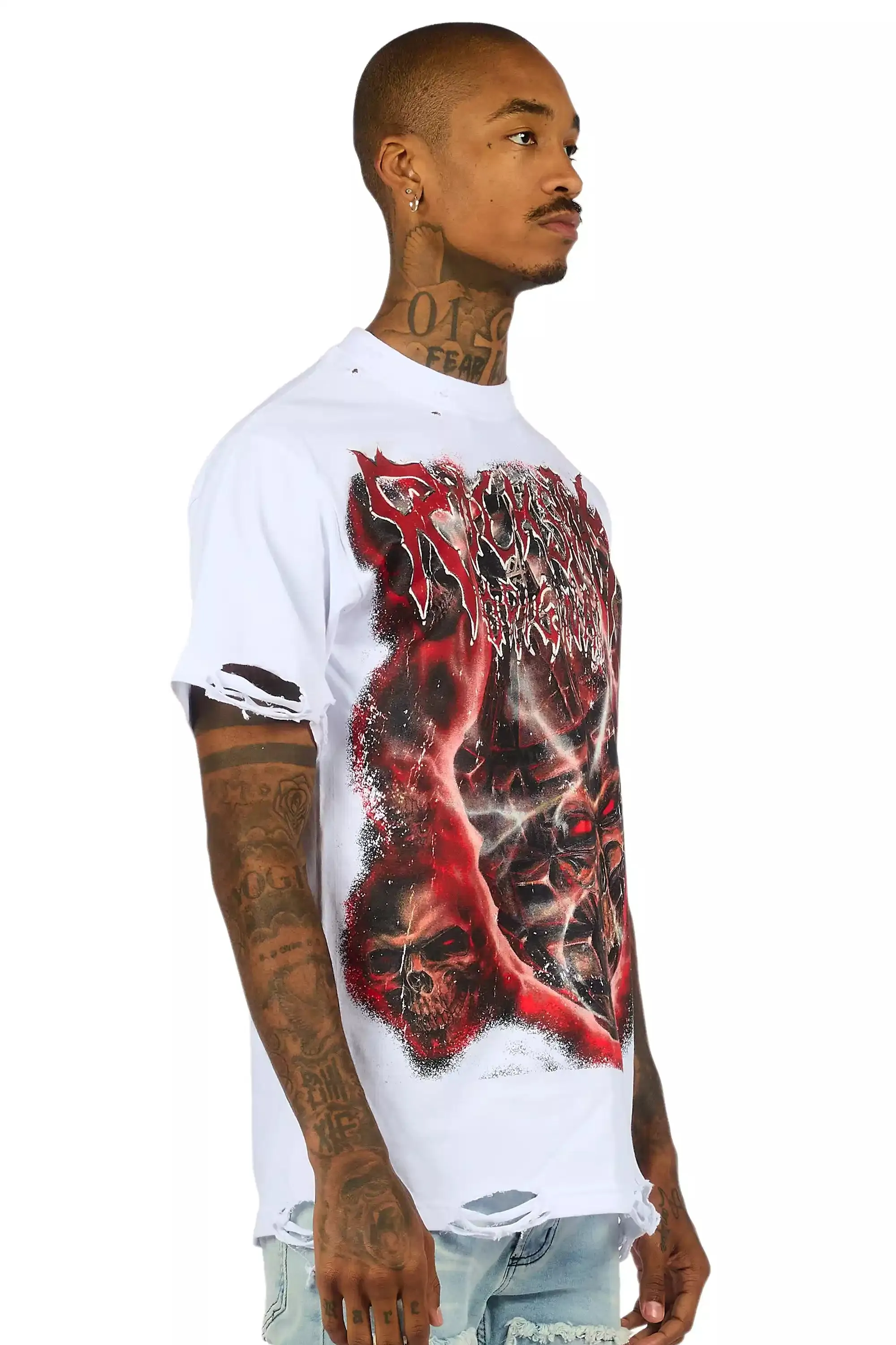 Torrez White/Multi Oversized Graphic T-Shirt sold by Rockstar Original product image thumbnail 3
