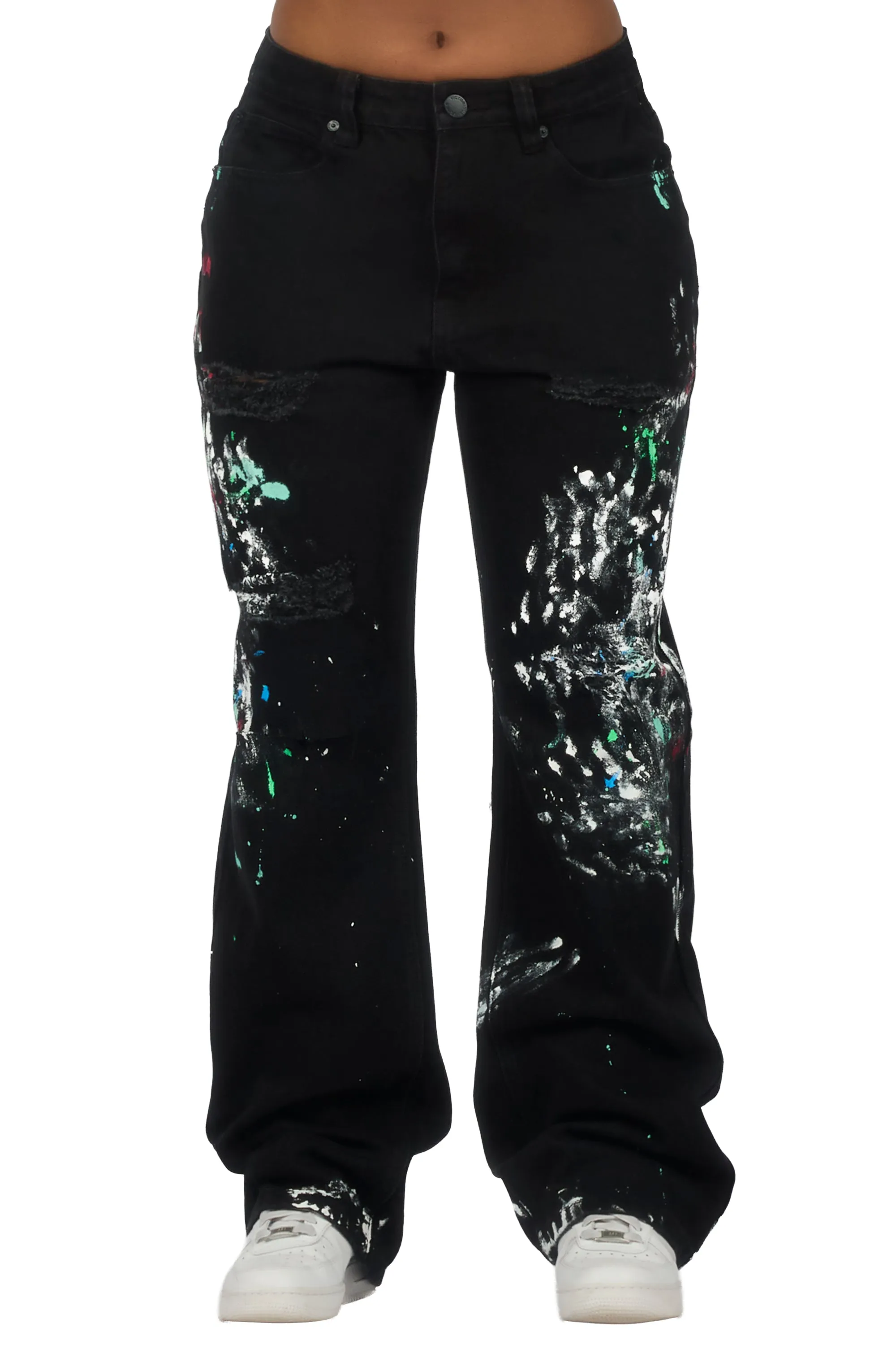 Teaira Black Painted Baggy Jean sold by Rockstar Original product image thumbnail 2