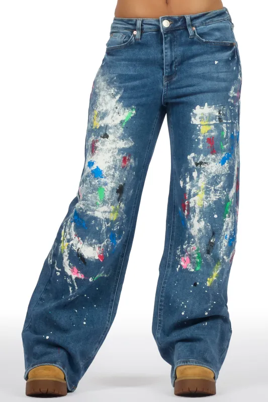 Demetria Med. Wash Painted Baggy Jean sold by Rockstar Original