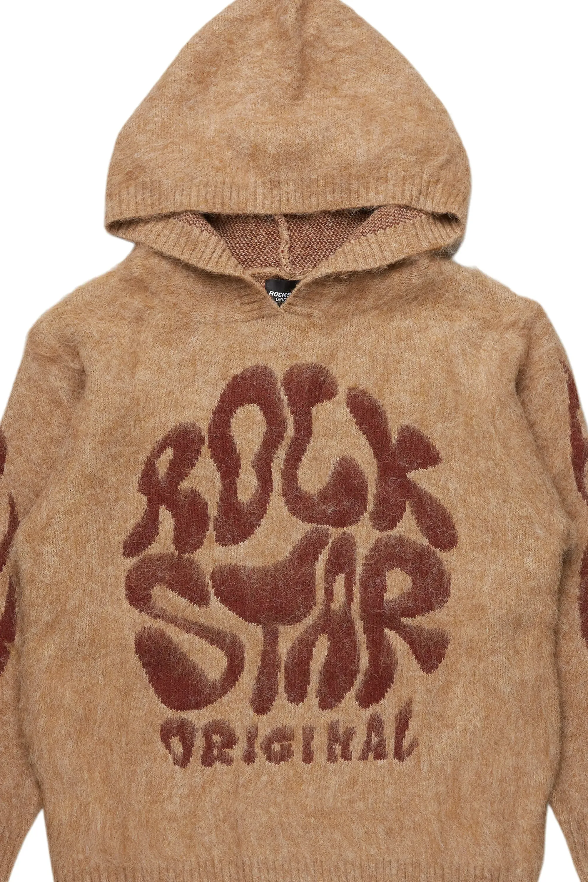 Akeya Beige Graphic Knit Hoodie sold by Rockstar Original product image thumbnail 4