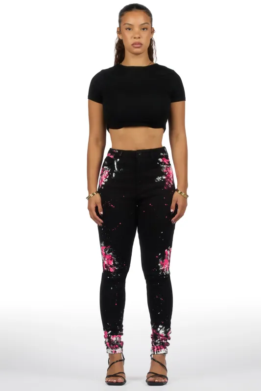 Karina Black Painted Skinny Jean sold by Rockstar Original