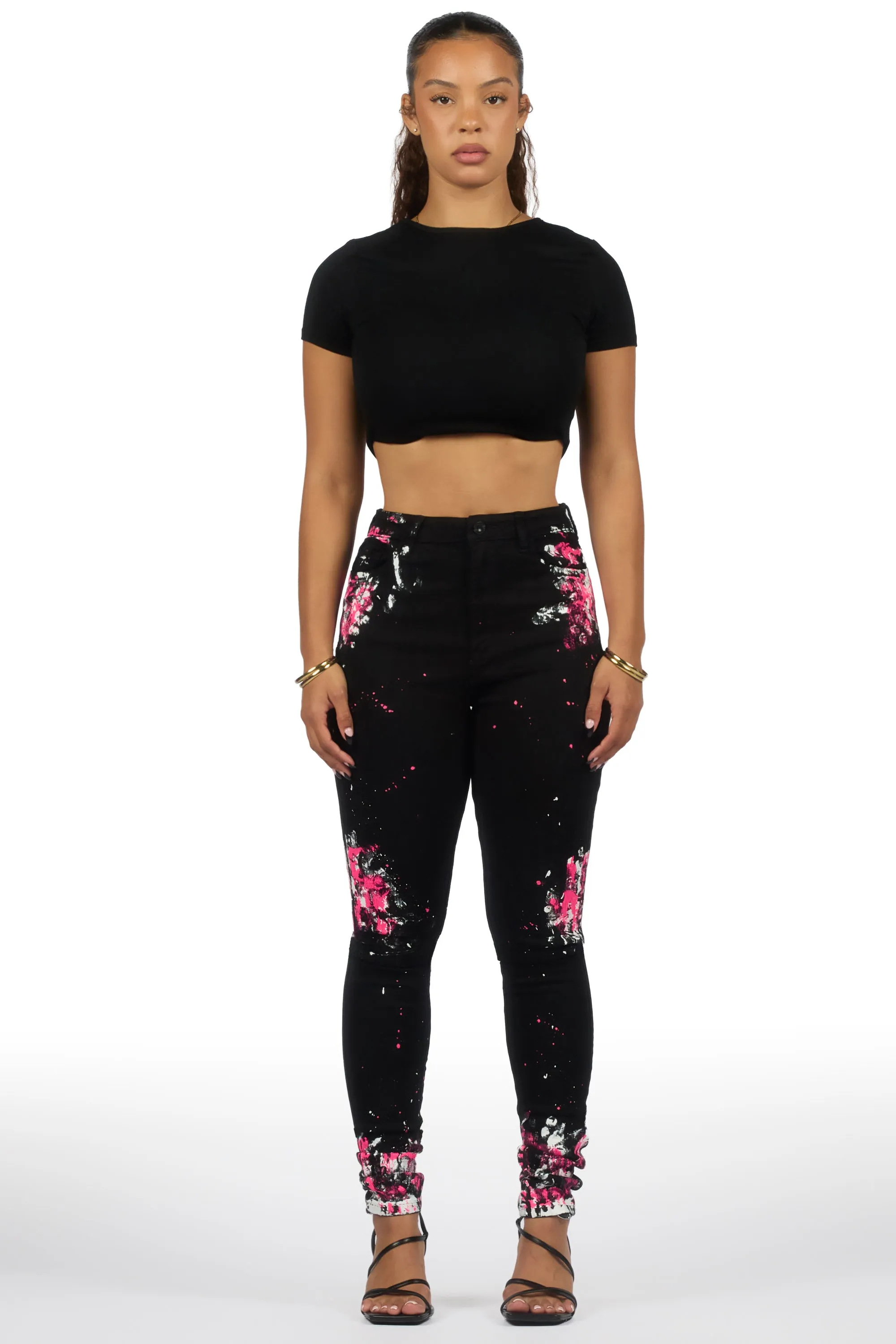 Karina Black Painted Skinny Jean sold by Rockstar Original