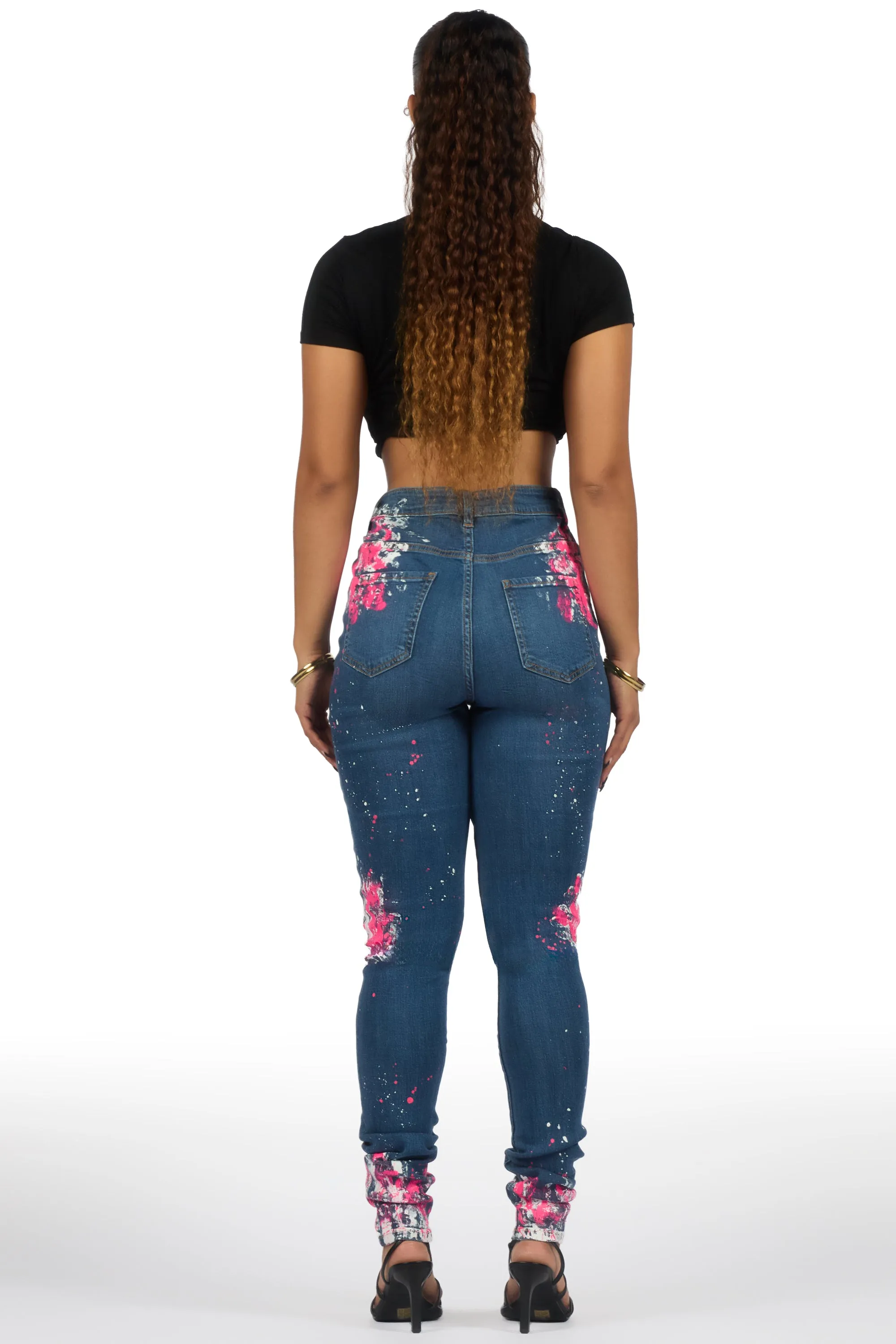 Karina Dark Wash Painted Skinny Jean sold by Rockstar Original product image thumbnail 4