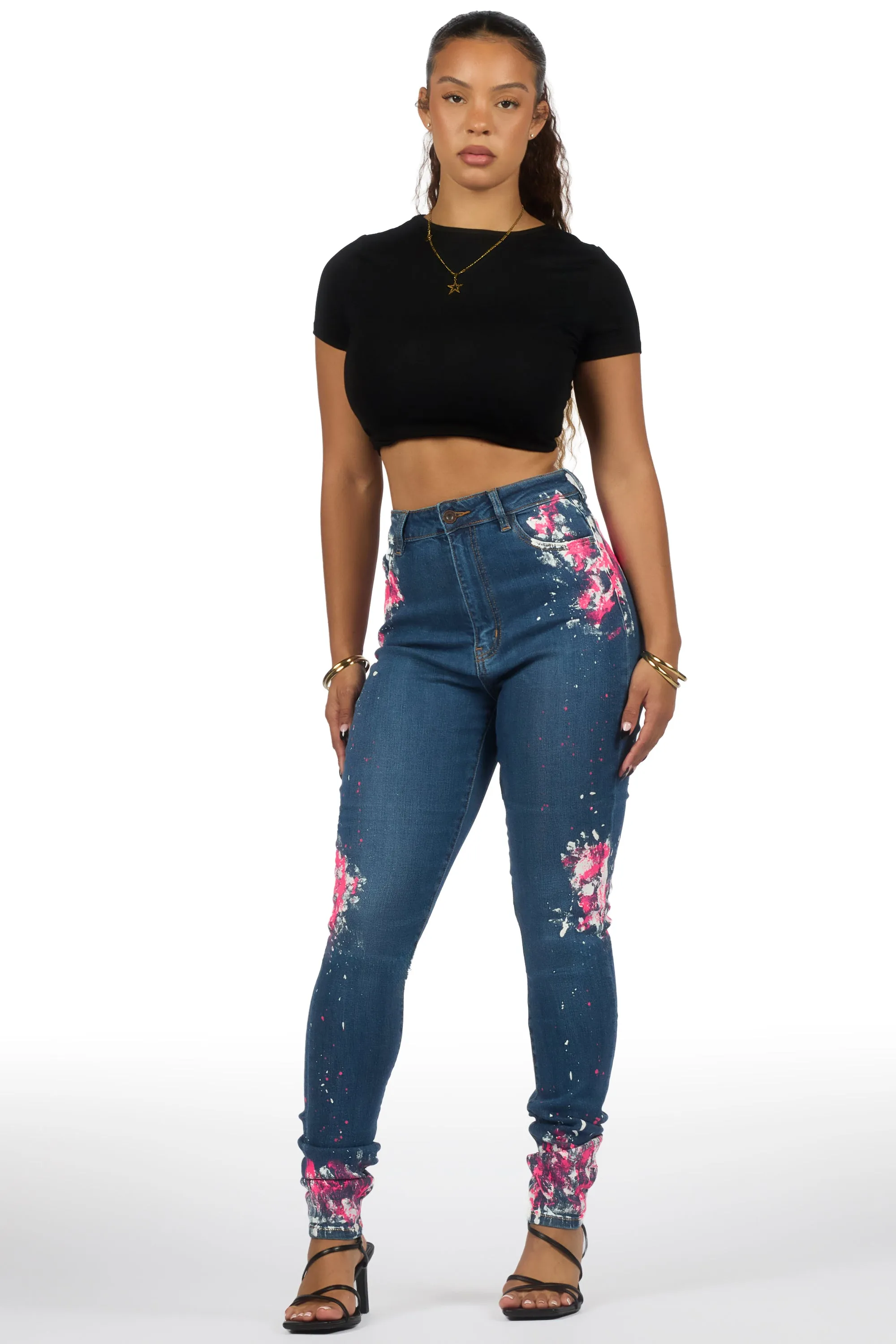 Karina Dark Wash Painted Skinny Jean sold by Rockstar Original product image thumbnail 2