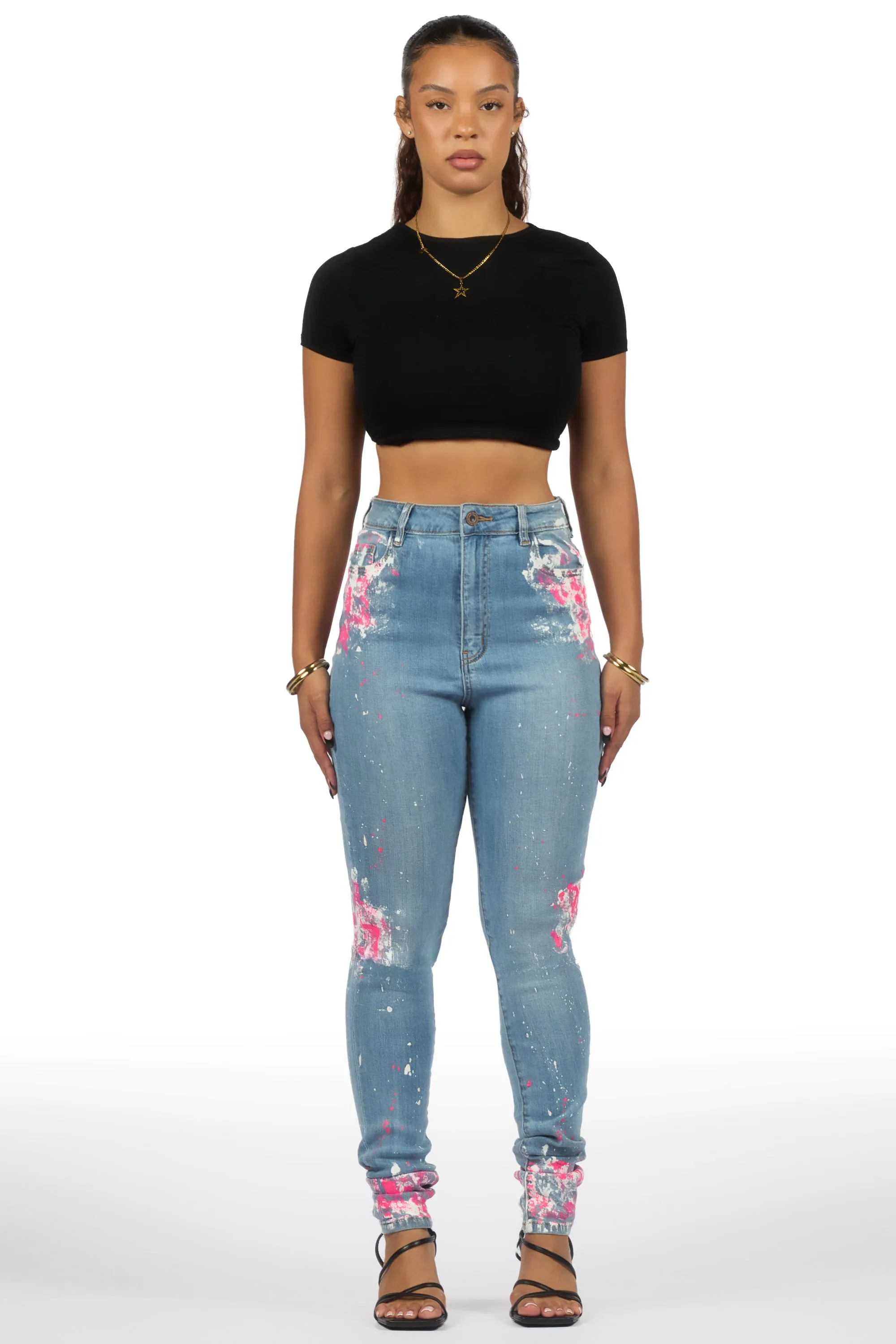 Karina Light Wash Painted Skinny Jean sold by Rockstar Original product image thumbnail 2