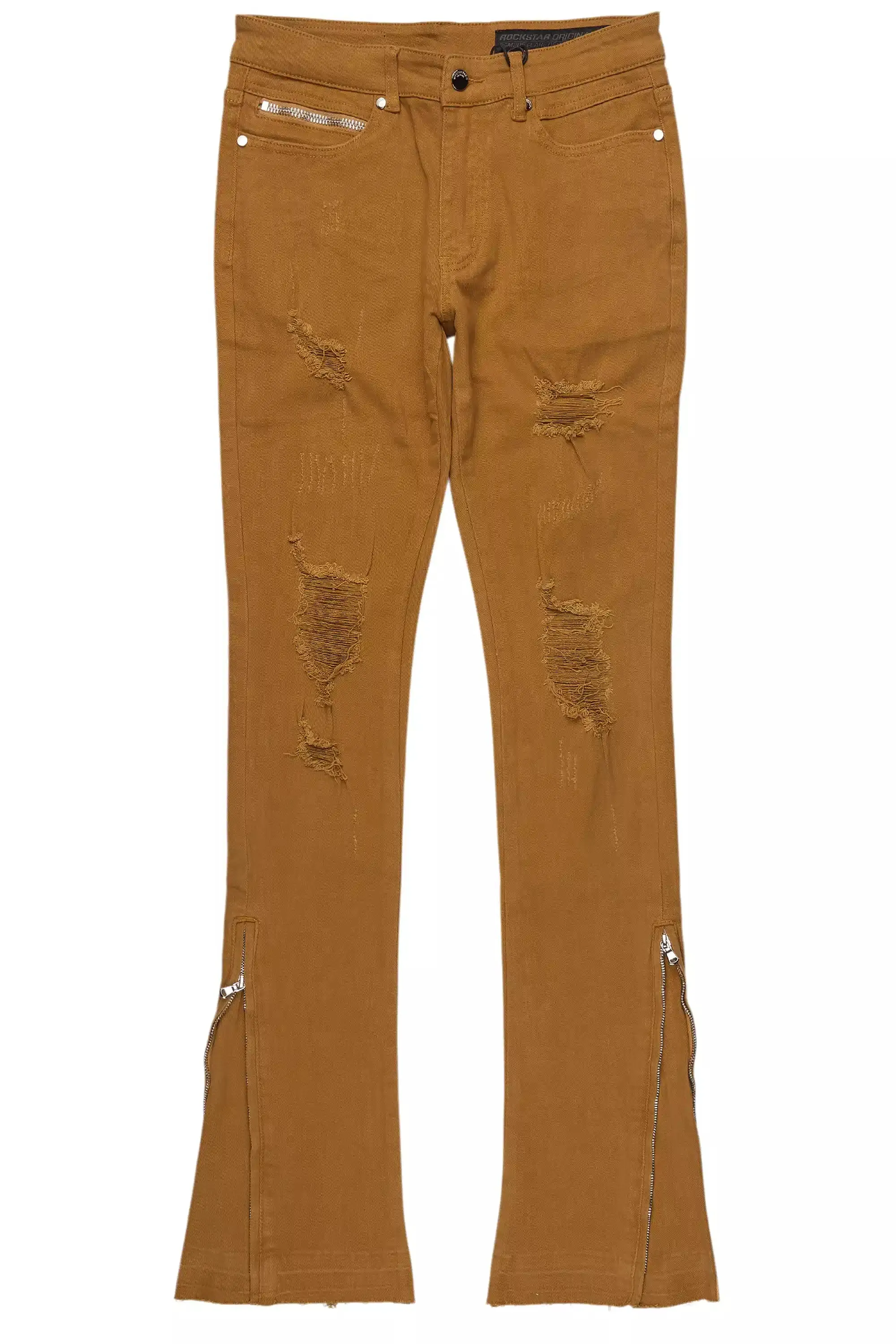 Jaymes Beige Stacked Flare Jean sold by Rockstar Original product image thumbnail 2