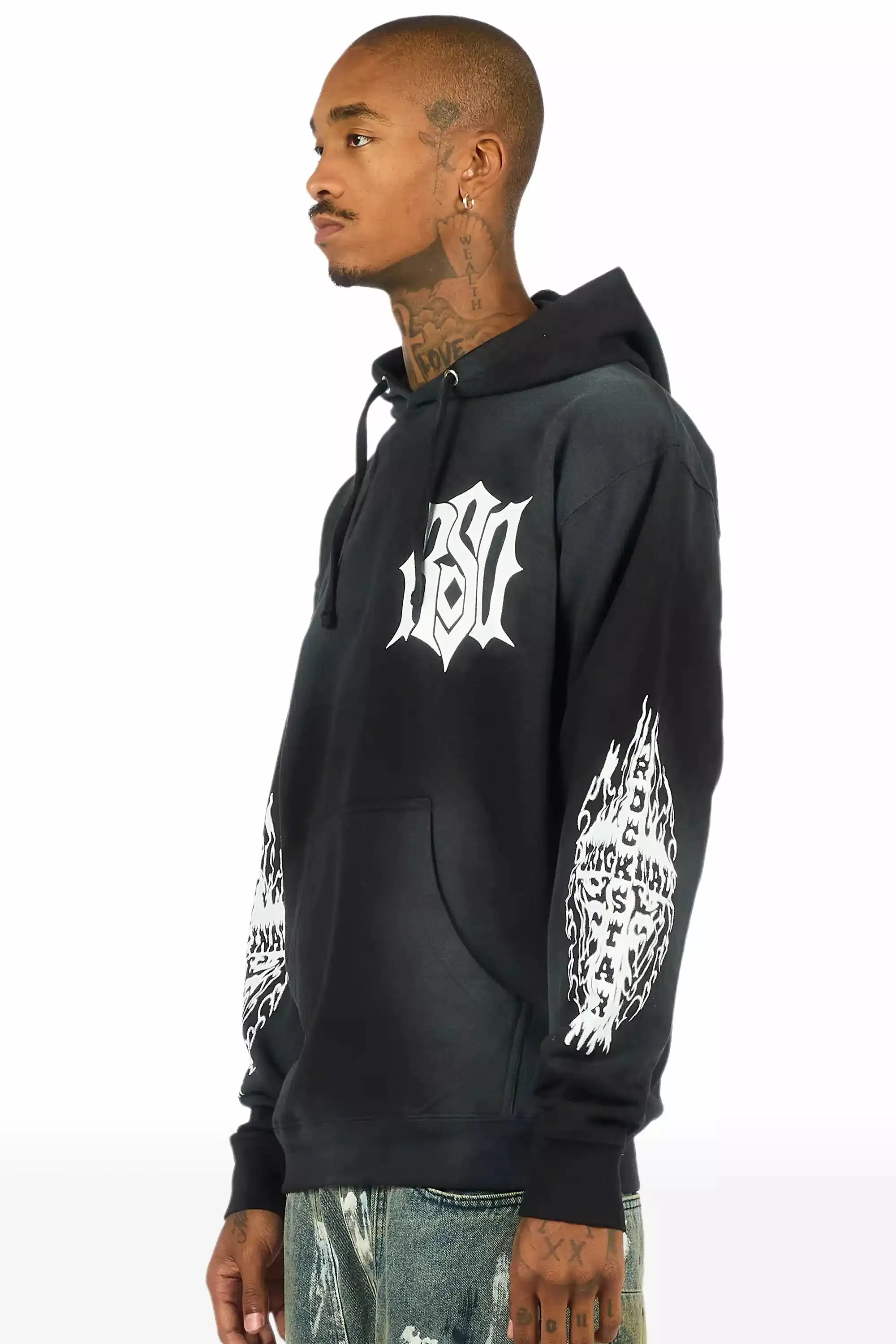 Lyrex Black/White Graphic Hoodie sold by Rockstar Original product image thumbnail 4