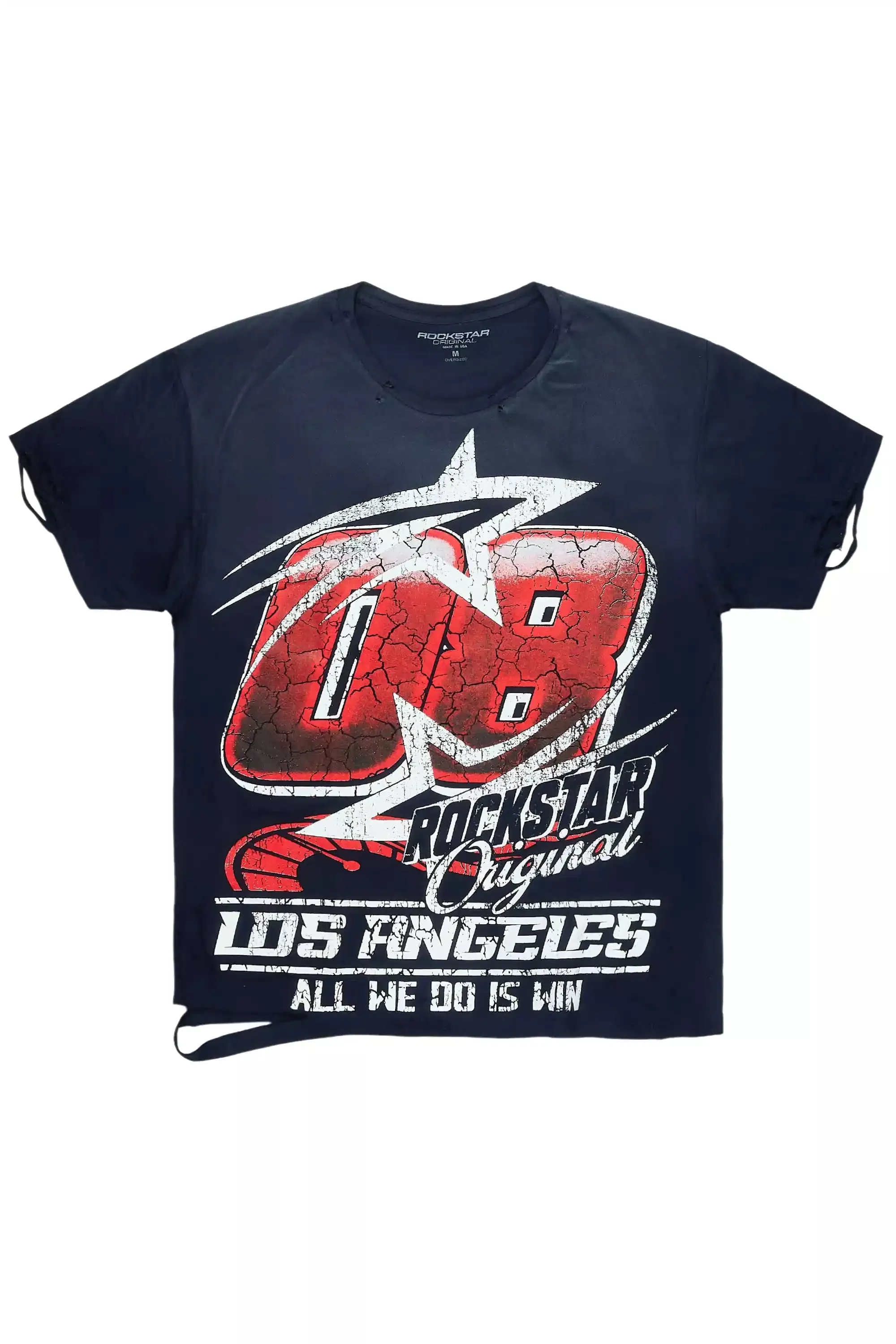 Kastell Navy/White Oversized Distressed Graphic T-Shirt sold by Rockstar Original