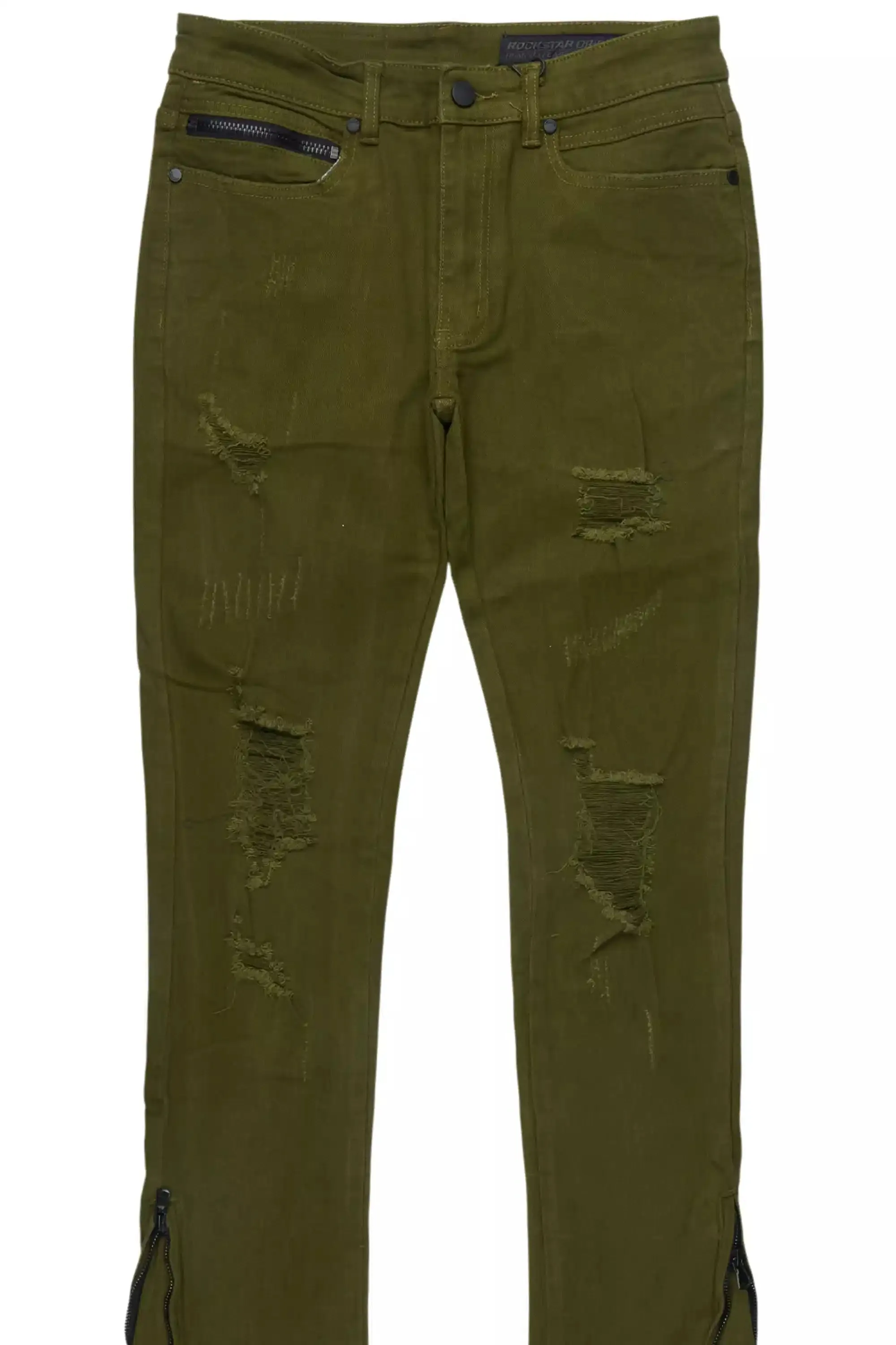 Jaymes Olive Stacked Flare Jean sold by Rockstar Original product image thumbnail 2