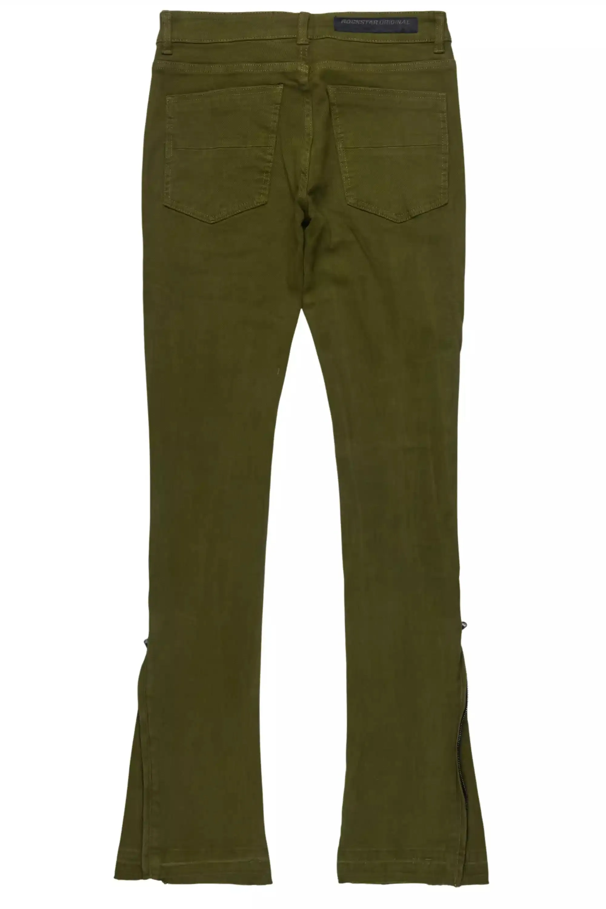 Jaymes Olive Stacked Flare Jean sold by Rockstar Original product image thumbnail 3