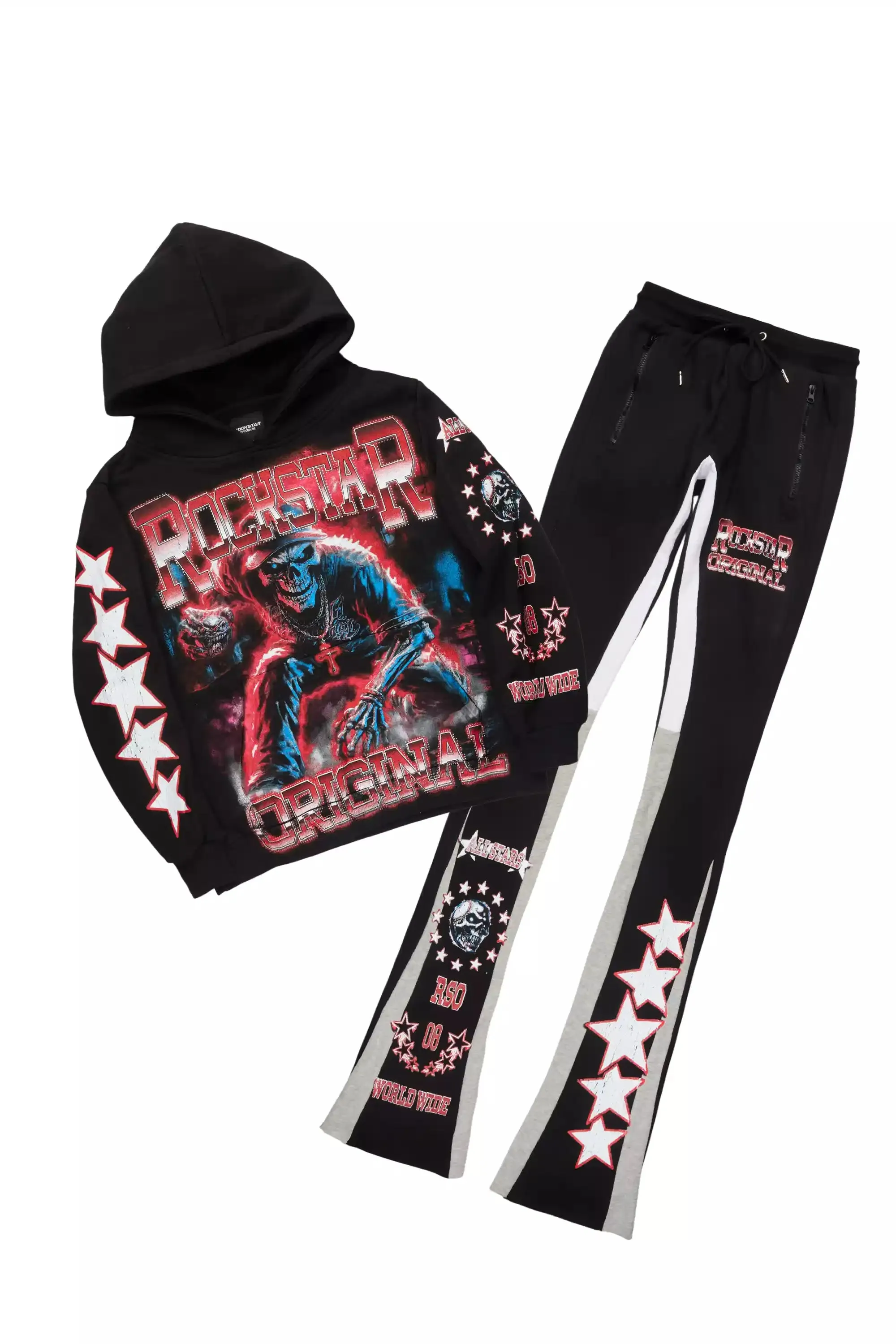 Marxe Black/Red Hoodie/Super Stacked Track Set sold by Rockstar Original