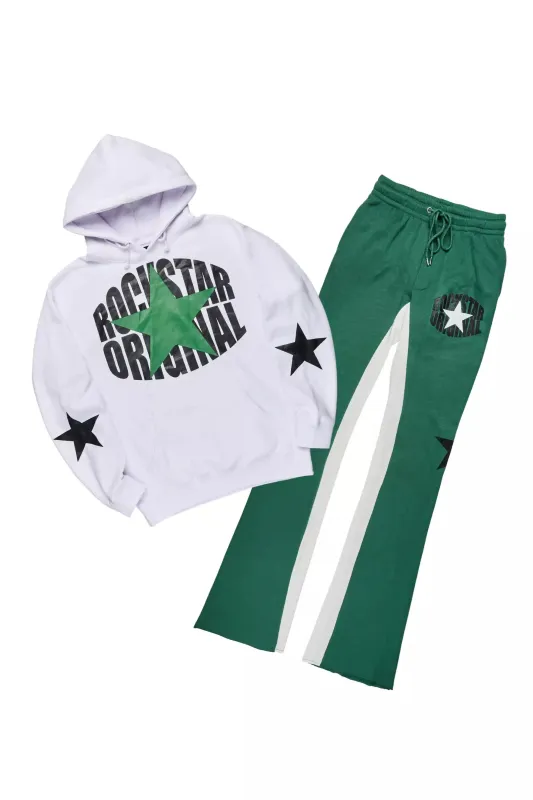 Sarge White/Green Hoodie/Stacked Track Set sold by Rockstar Original