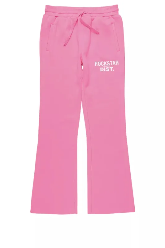 Girls Juliana Bubblegum Pink Stacked Flare Pant sold by Rockstar Original