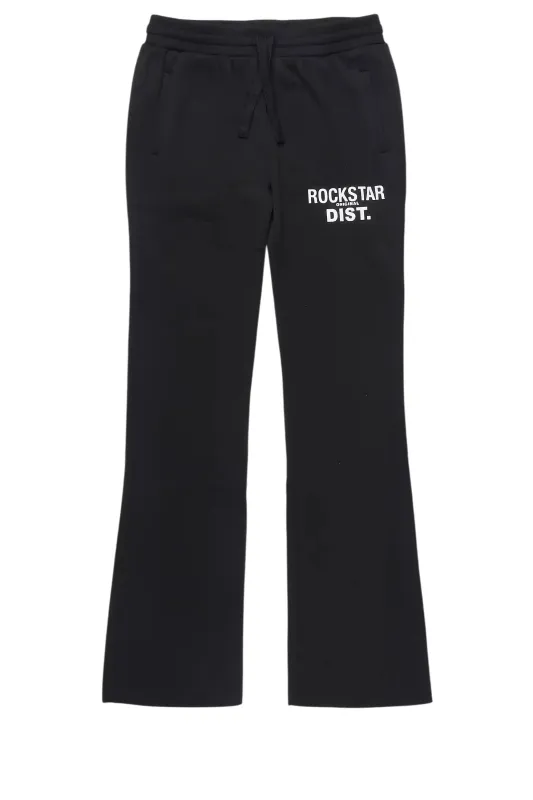 Girls Juliana Black Stacked Flare Pant sold by Rockstar Original