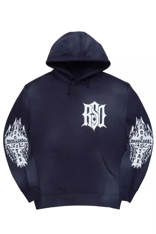 Lyrex Navy/White Graphic Hoodie sold by Rockstar Original