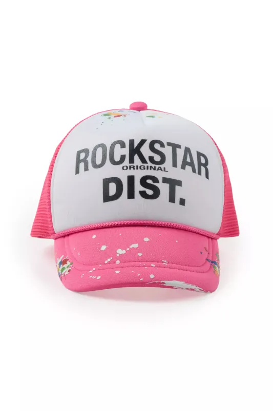 Boys Neptune White/Hot Pink Trucker Hat sold by Rockstar Original