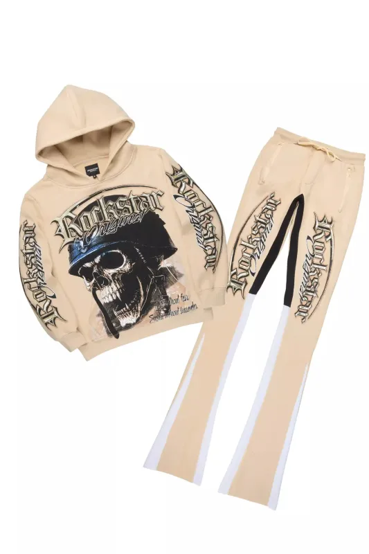 Kyce Beige/Black Hoodie/Super Stacked Track Set sold by Rockstar Original