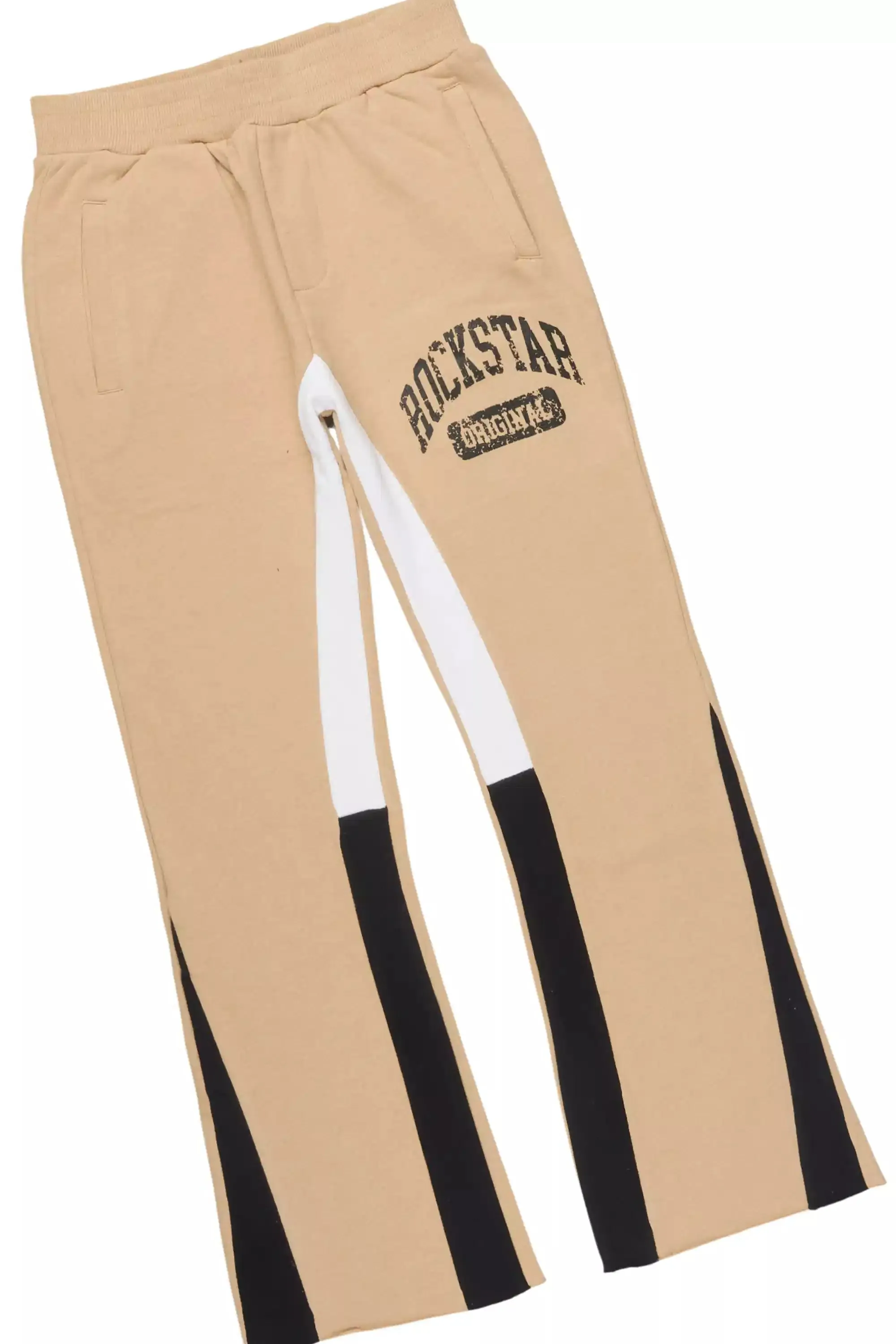 Boys Member Beige/Black Hoodie Stacked Flare Track Set sold by Rockstar Original product image thumbnail 3