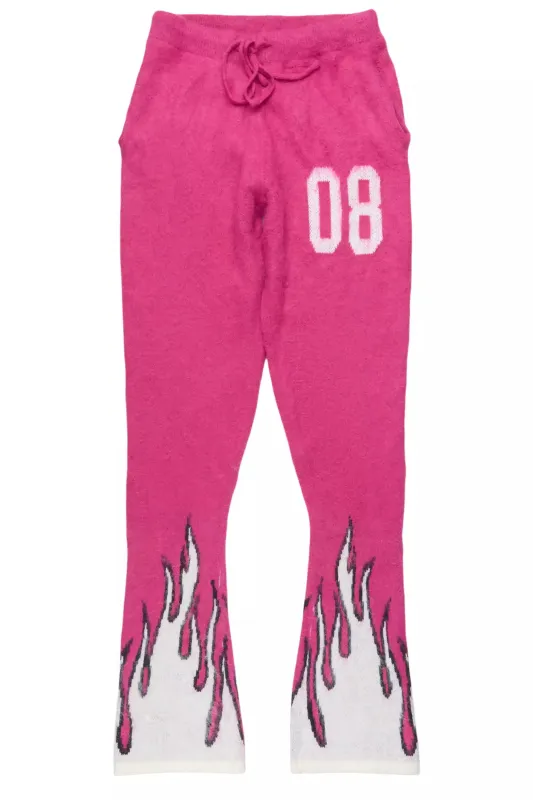 Della Pink Mohair Stacked Track Pant sold by Rockstar Original