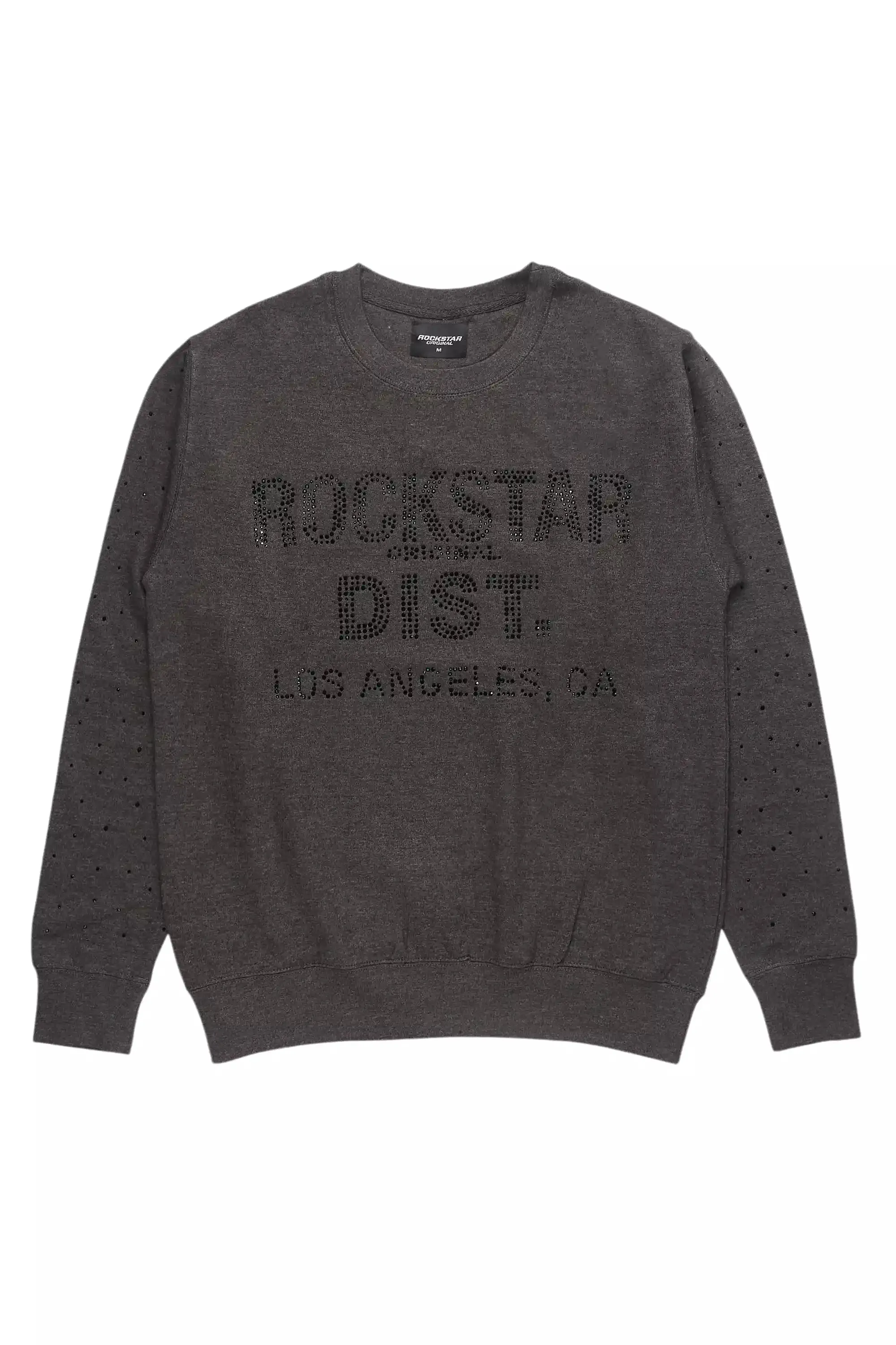 Julenia Charcoal Rhinestone Crewneck Sweatshirt sold by Rockstar Original
