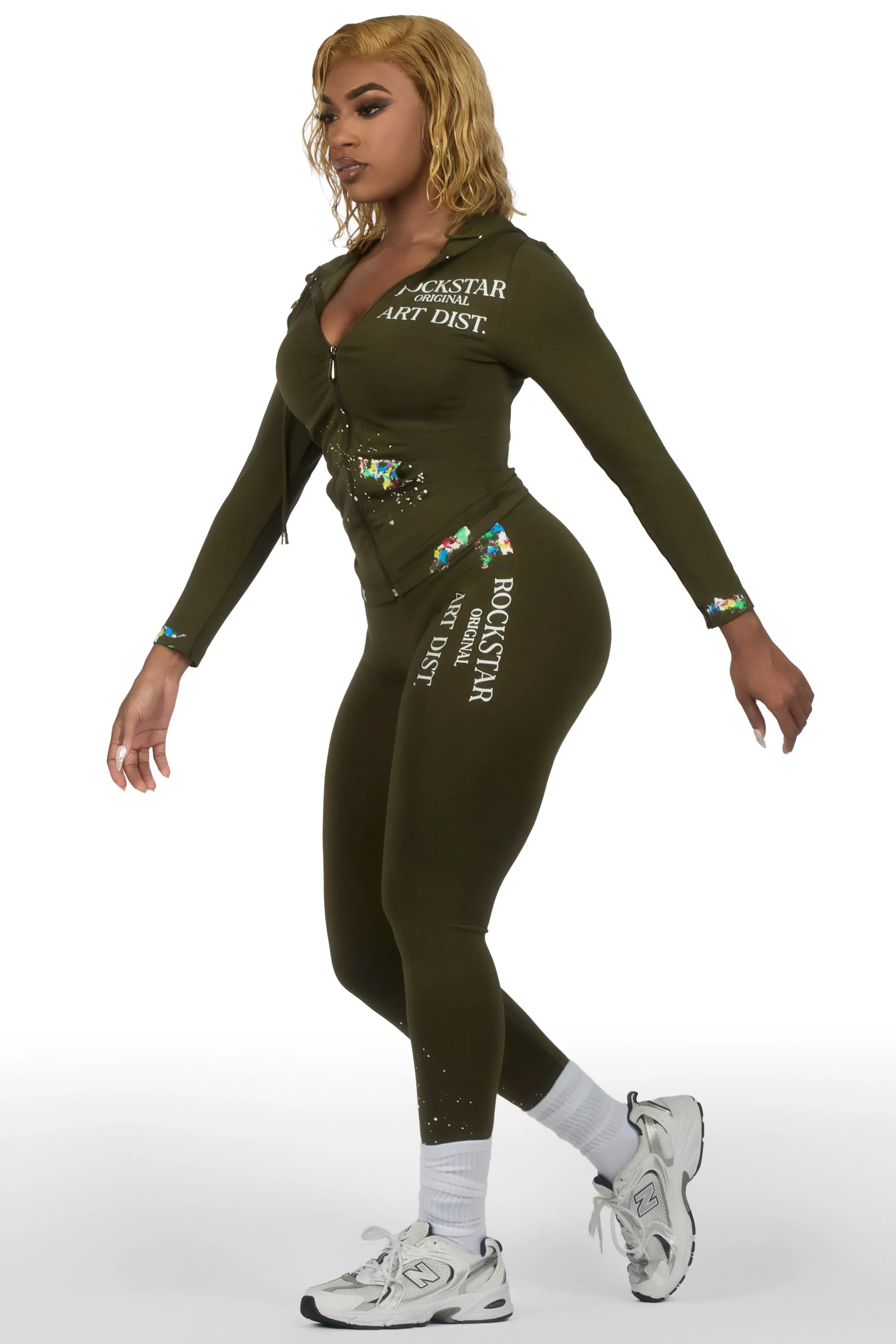 Kelci Olive Painted Active Set sold by Rockstar Original product image thumbnail 3
