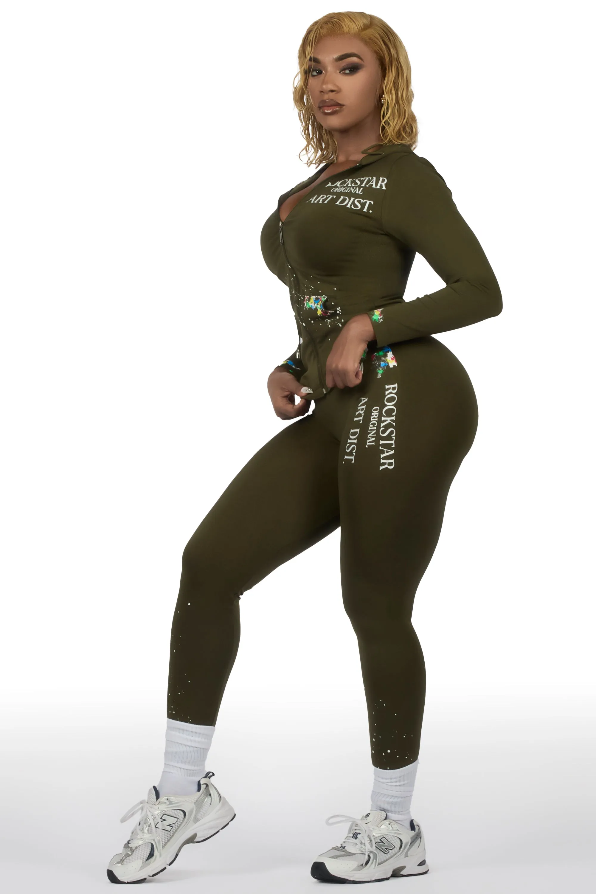 Kelci Olive Painted Active Set sold by Rockstar Original product image thumbnail 2