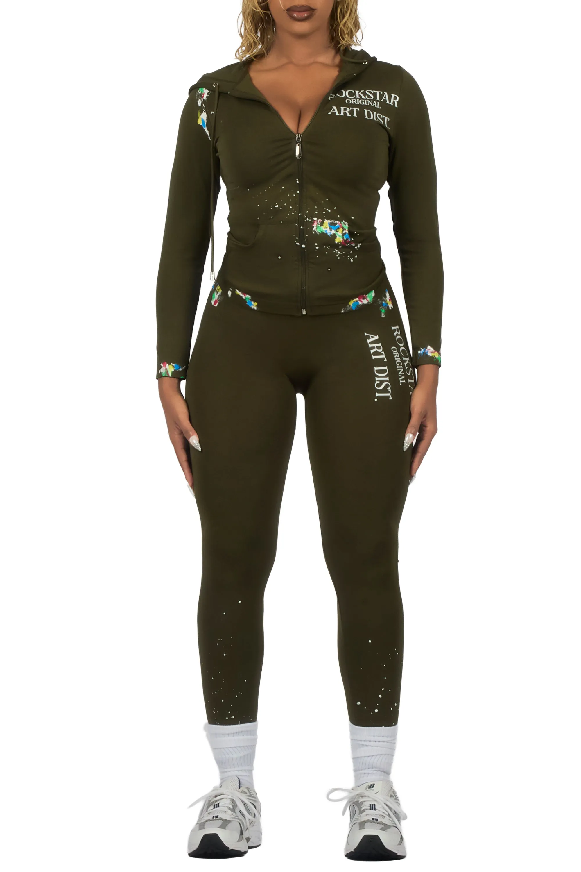 Kelci Olive Painted Active Set sold by Rockstar Original product image thumbnail 5