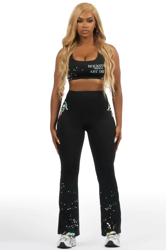 Latashia Black Painted Flare Active Set sold by Rockstar Original