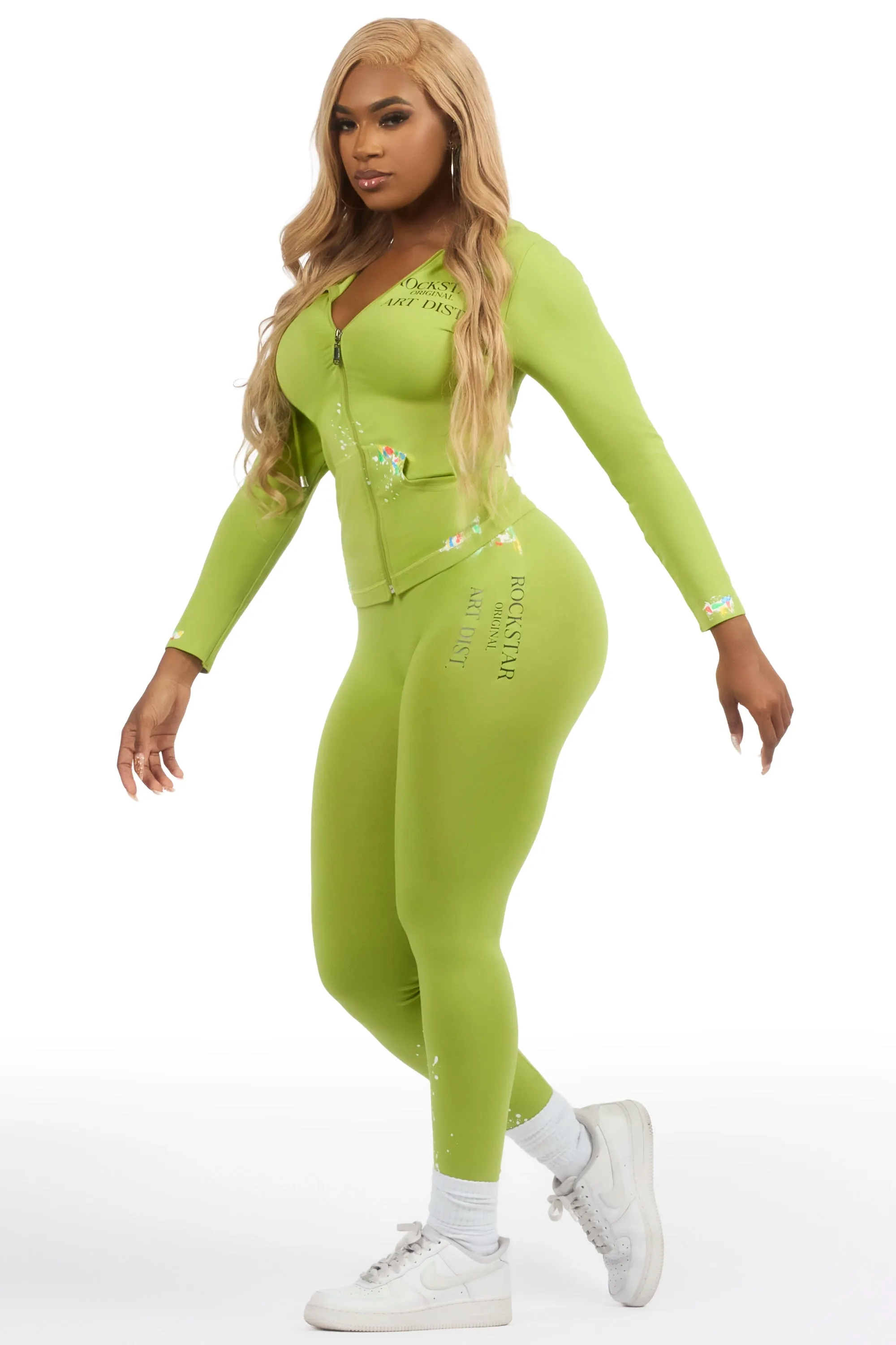 Kelci Neon Green Painted Active Set sold by Rockstar Original product image thumbnail 4