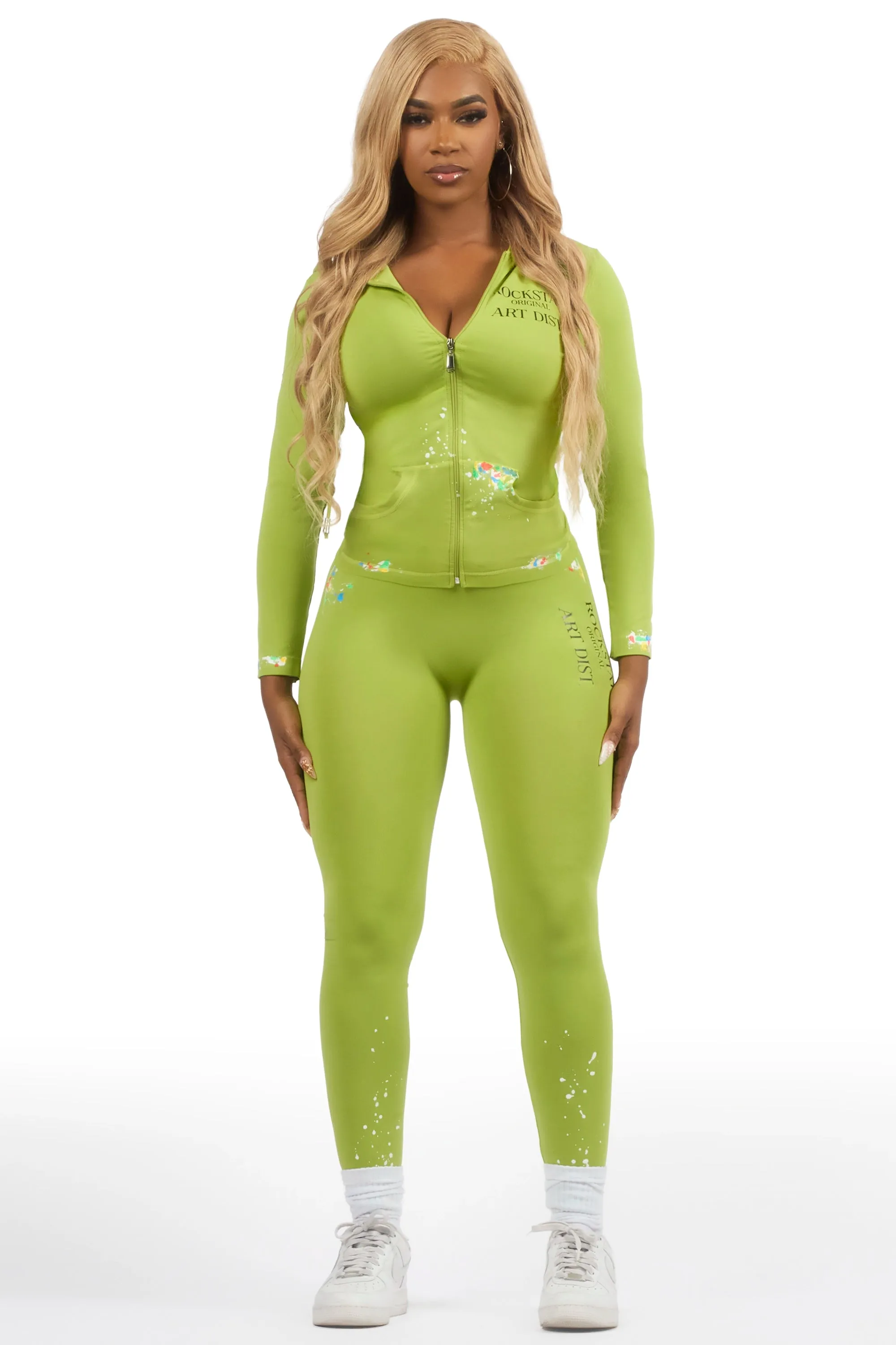 Kelci Neon Green Painted Active Set sold by Rockstar Original product image thumbnail 2