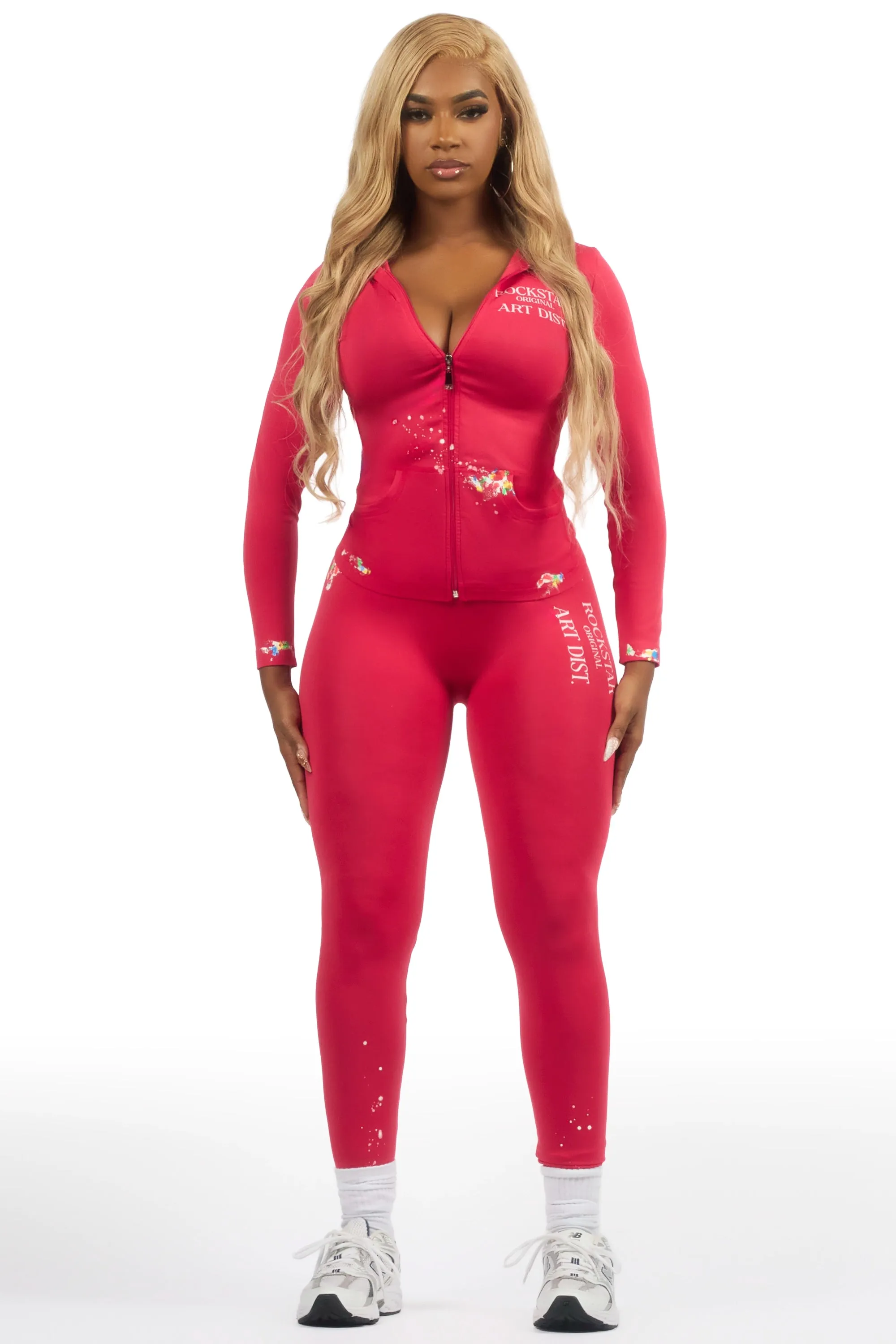 Kelci Magenta Painted Active Set sold by Rockstar Original