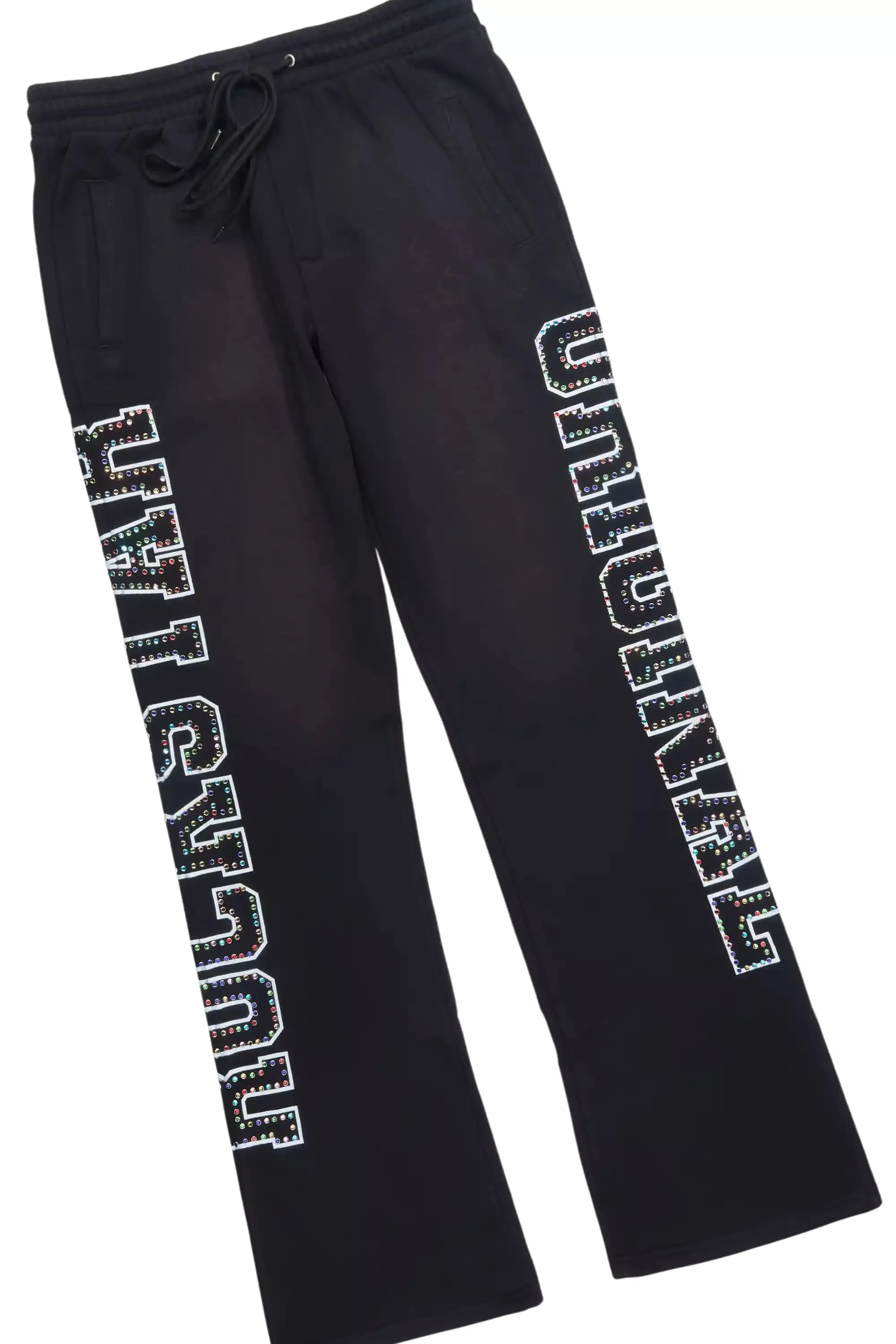 Ustin Black Rhinestone Hoodie Relaxed Track Set sold by Rockstar Original product image thumbnail 3