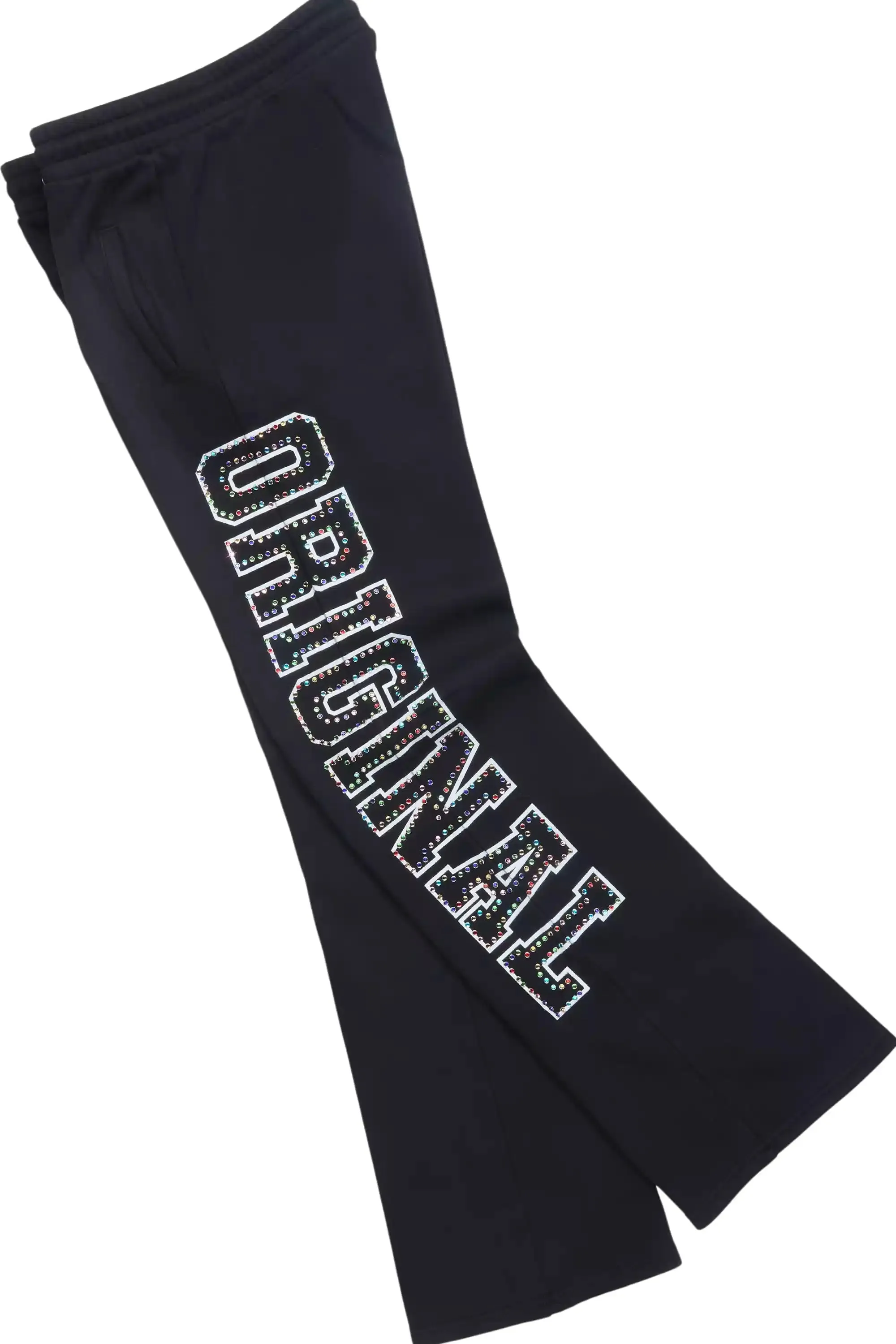 Ustin Black Rhinestone Hoodie Relaxed Track Set sold by Rockstar Original product image thumbnail 4