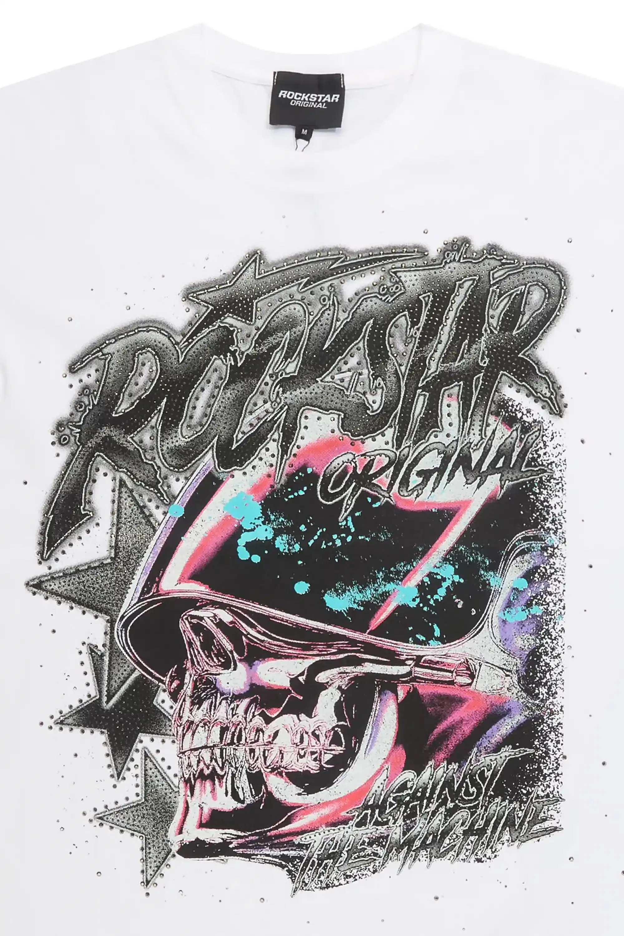 Samaya White Rhinestone Short Sleeve Tee sold by Rockstar Original product image thumbnail 2