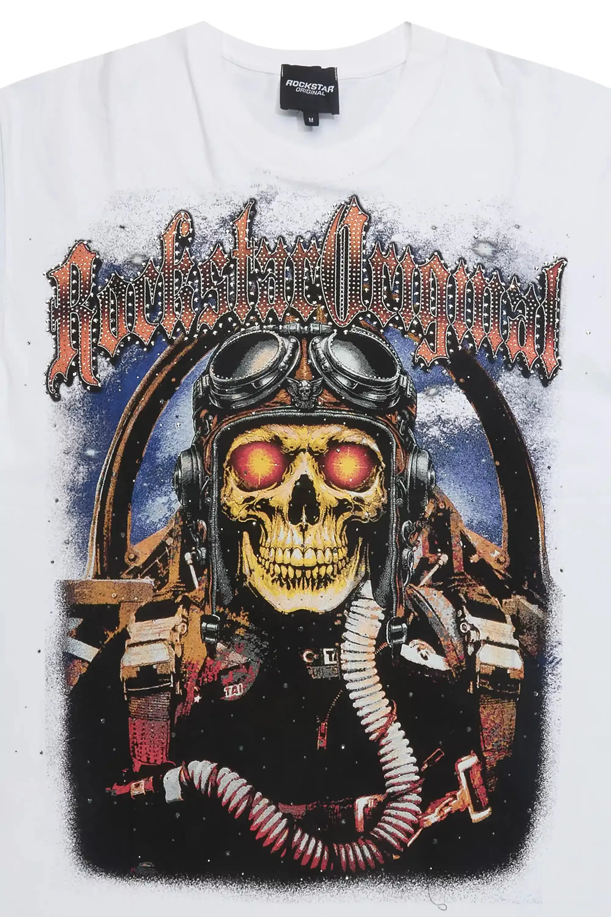 Braniyah White Rhinestone Short Sleeve Tee sold by Rockstar Original product image thumbnail 2