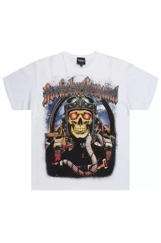 Braniyah White Rhinestone Short Sleeve Tee sold by Rockstar Original