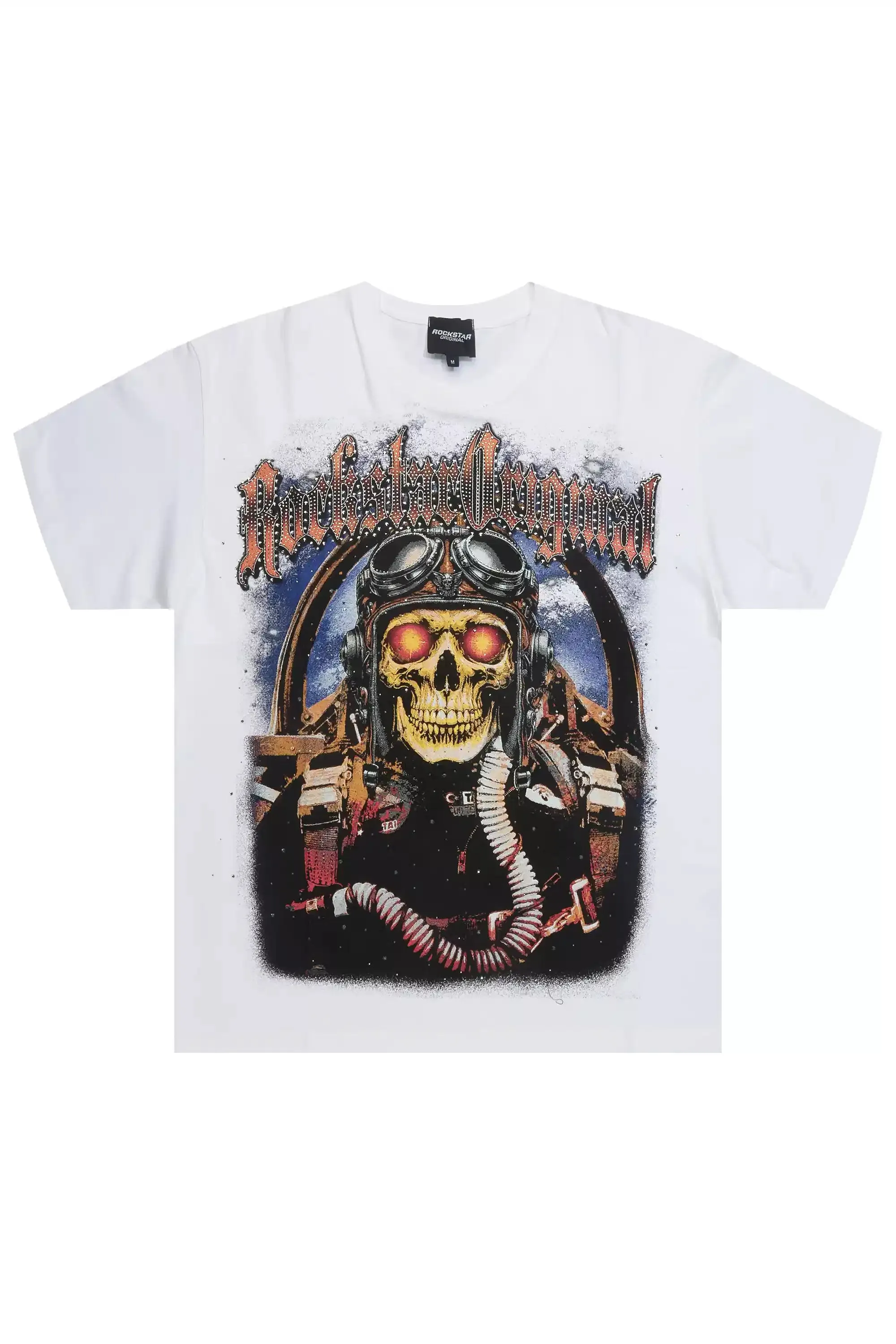 Braniyah White Rhinestone Short Sleeve Tee sold by Rockstar Original