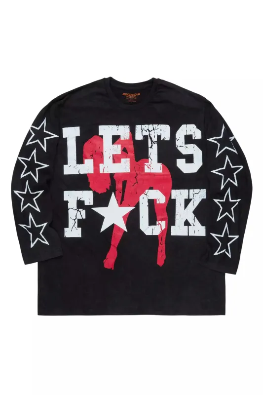 Pacino Vintage Black/Red Long Sleeve Graphic T-Shirt sold by Rockstar Original